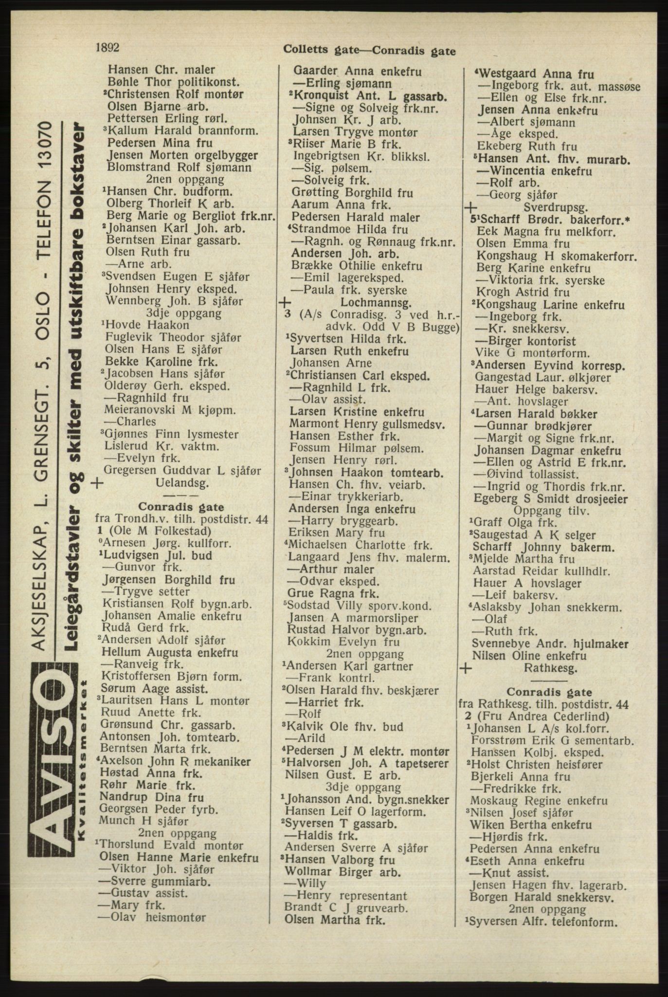 Kristiania/Oslo adressebok, PUBL/-, 1940, p. 1840