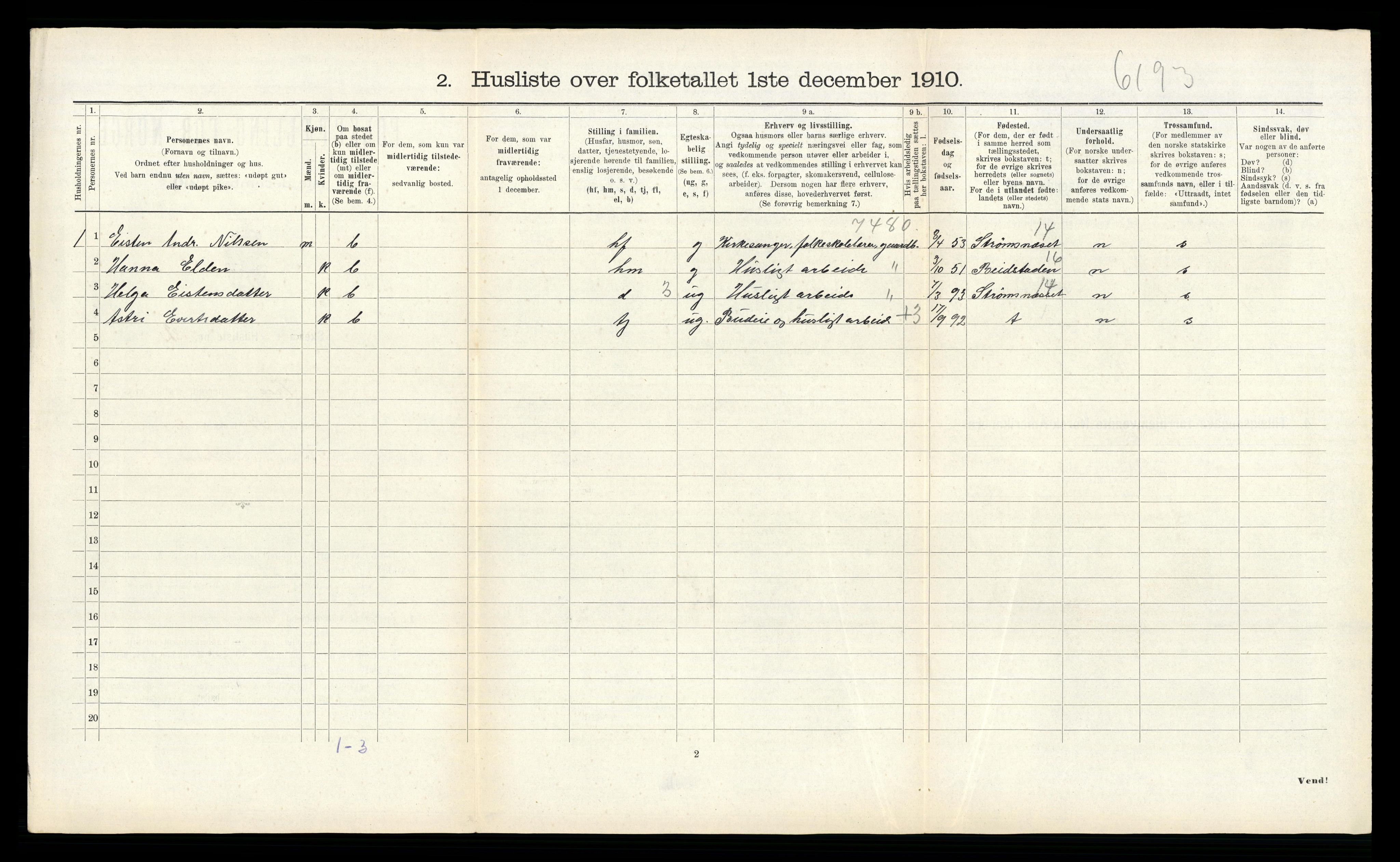 RA, 1910 census for Frei, 1910, p. 167