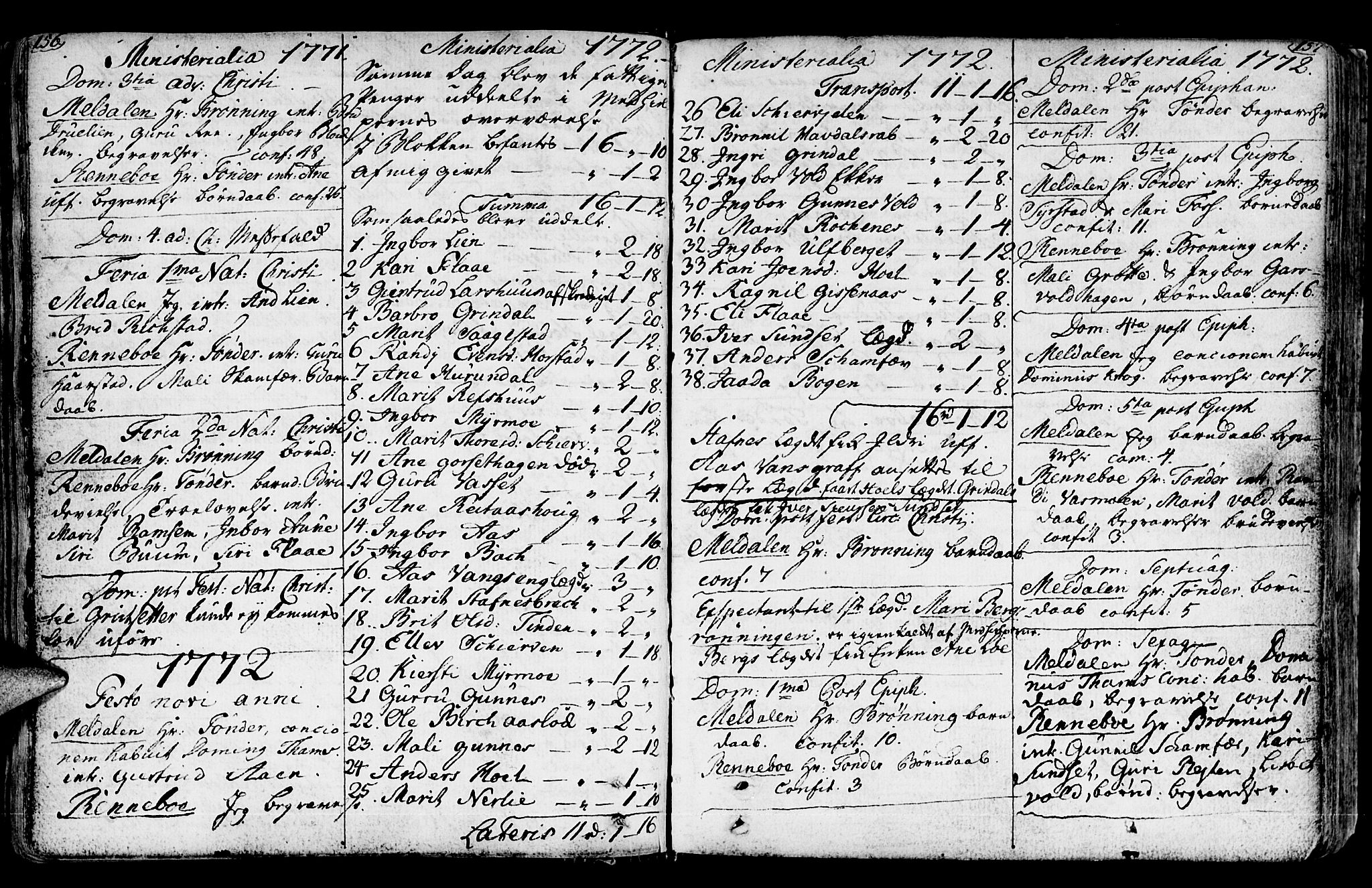 Ministerialprotokoller, klokkerbøker og fødselsregistre - Sør-Trøndelag, SAT/A-1456/672/L0851: Parish register (official) no. 672A04, 1751-1775, p. 156-157