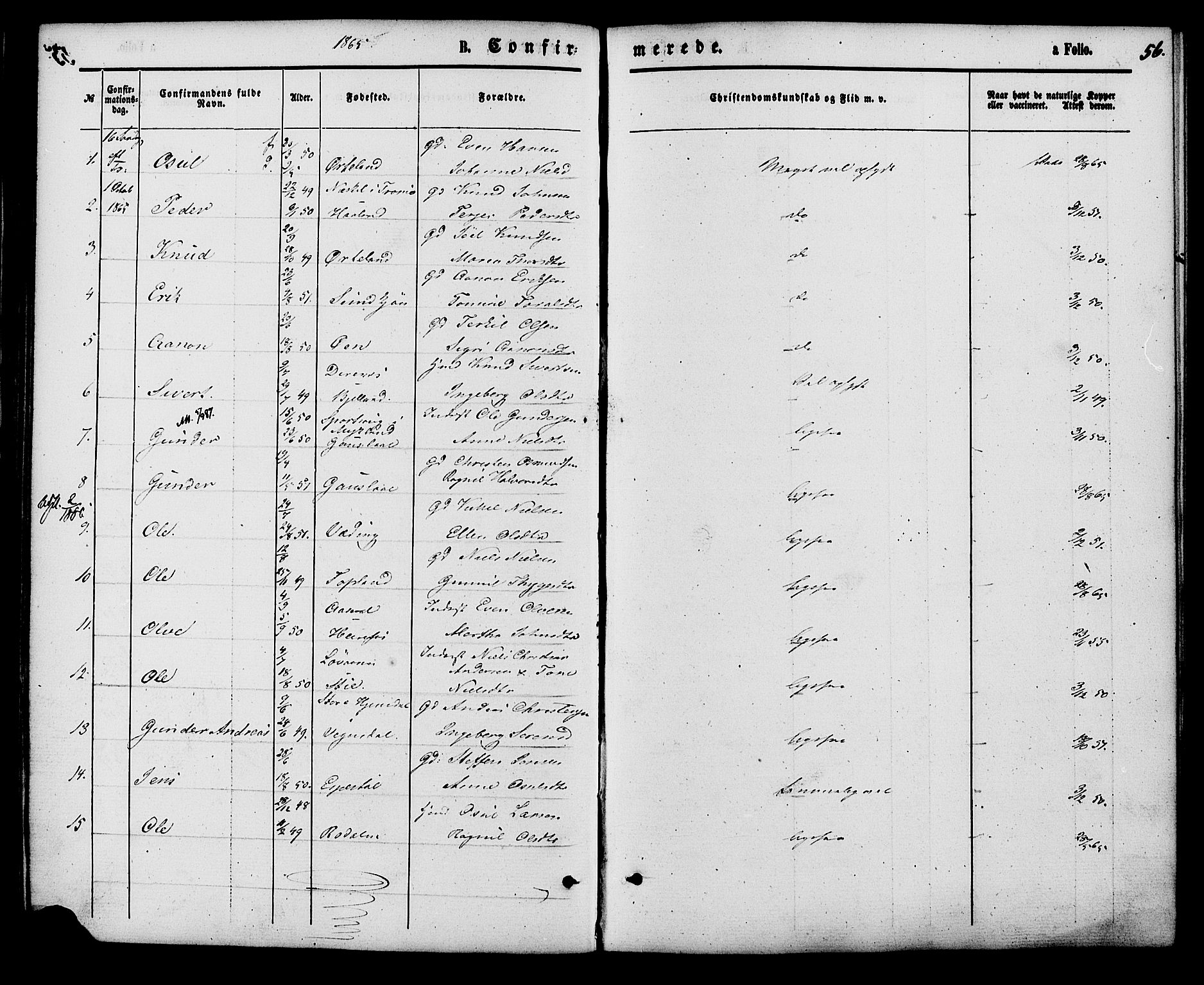 Herefoss sokneprestkontor, AV/SAK-1111-0019/F/Fa/Faa/L0002: Parish register (official) no. A 2, 1861-1886, p. 55