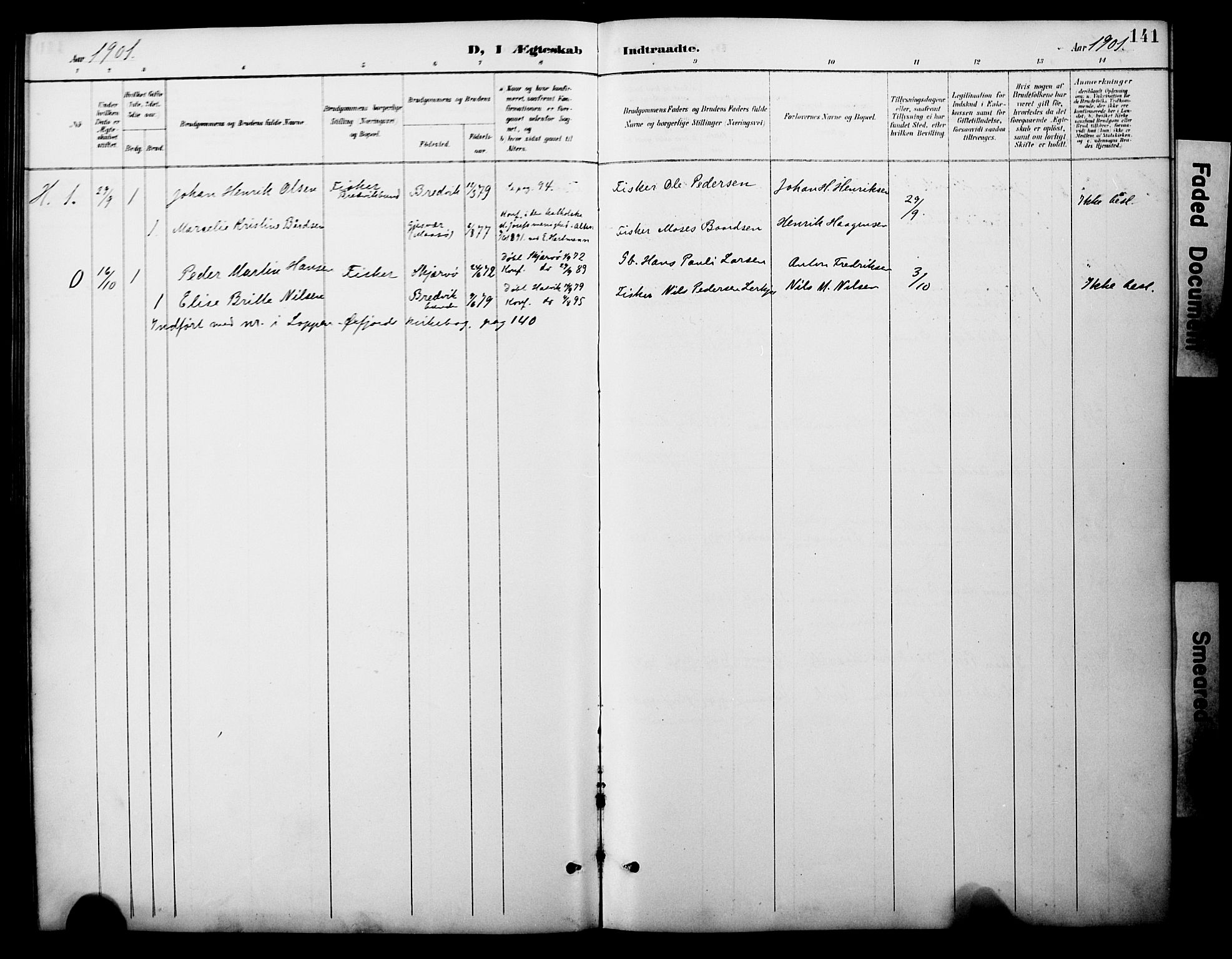 Loppa sokneprestkontor, SATØ/S-1339/H/Ha/L0008kirke: Parish register (official) no. 8, 1889-1907, p. 141
