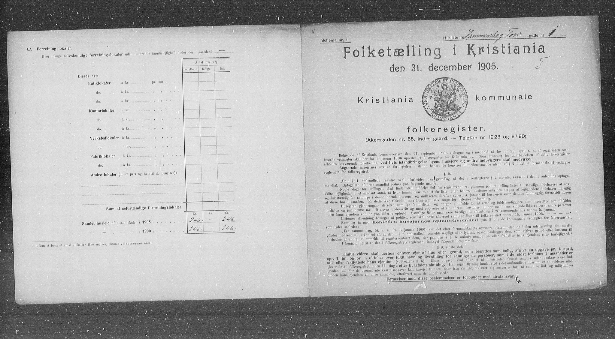 OBA, Municipal Census 1905 for Kristiania, 1905, p. 17622