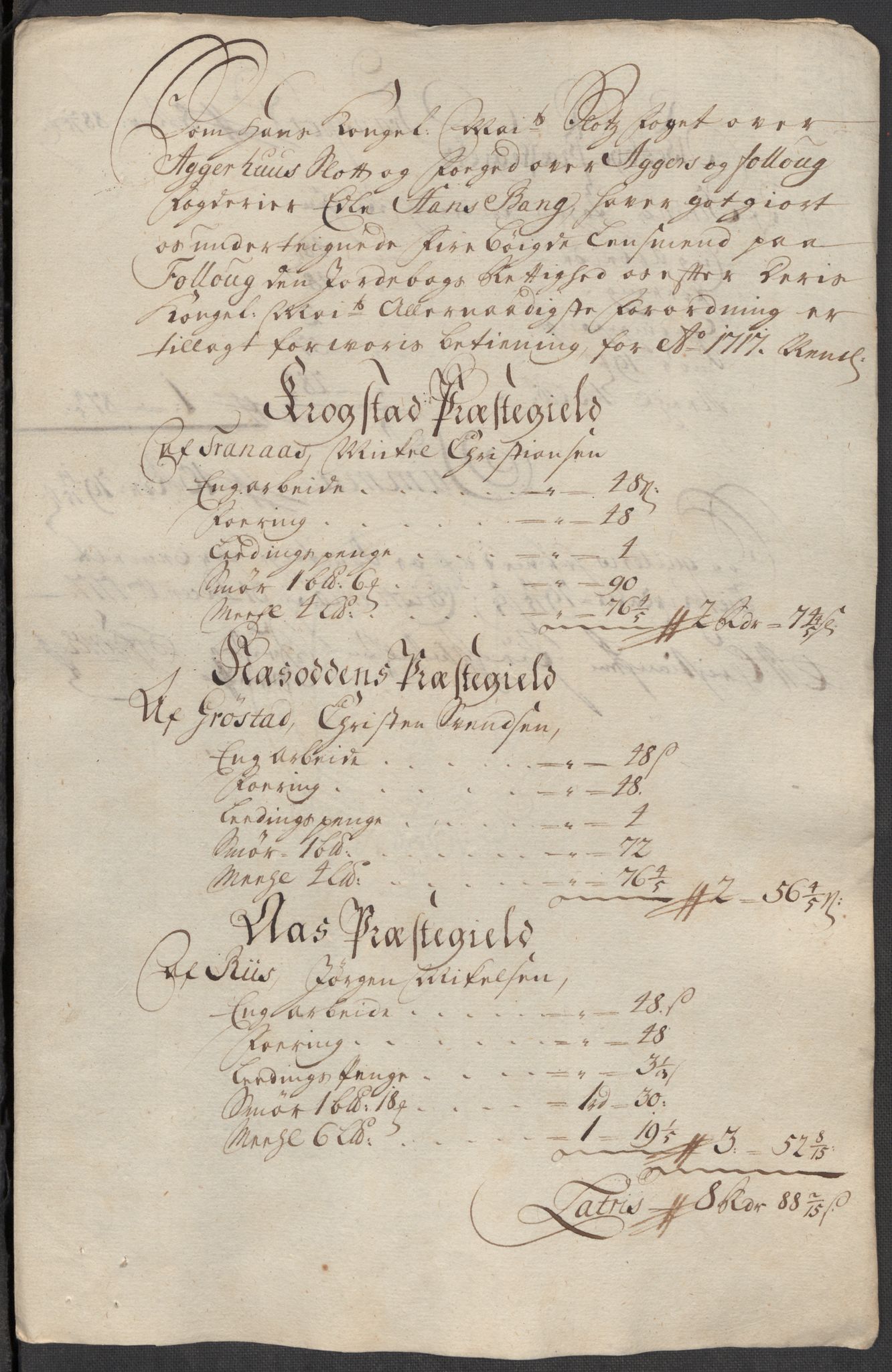 Rentekammeret inntil 1814, Reviderte regnskaper, Fogderegnskap, AV/RA-EA-4092/R10/L0455: Fogderegnskap Aker og Follo, 1717, p. 326