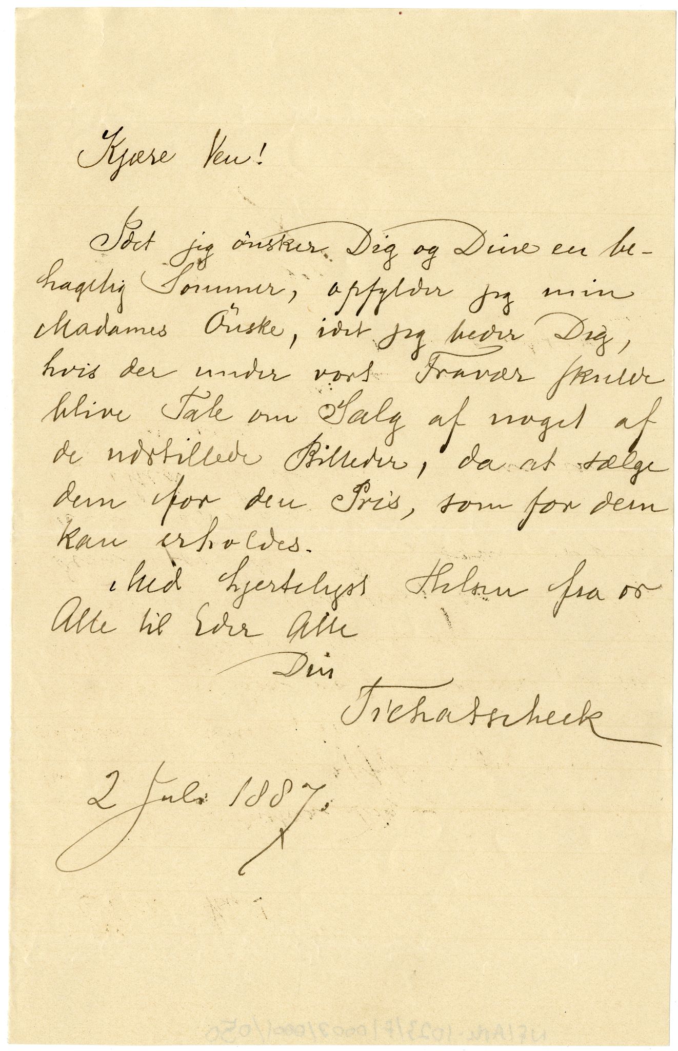 Diderik Maria Aalls brevsamling, NF/Ark-1023/F/L0003: D.M. Aalls brevsamling. D - G, 1797-1889, p. 90