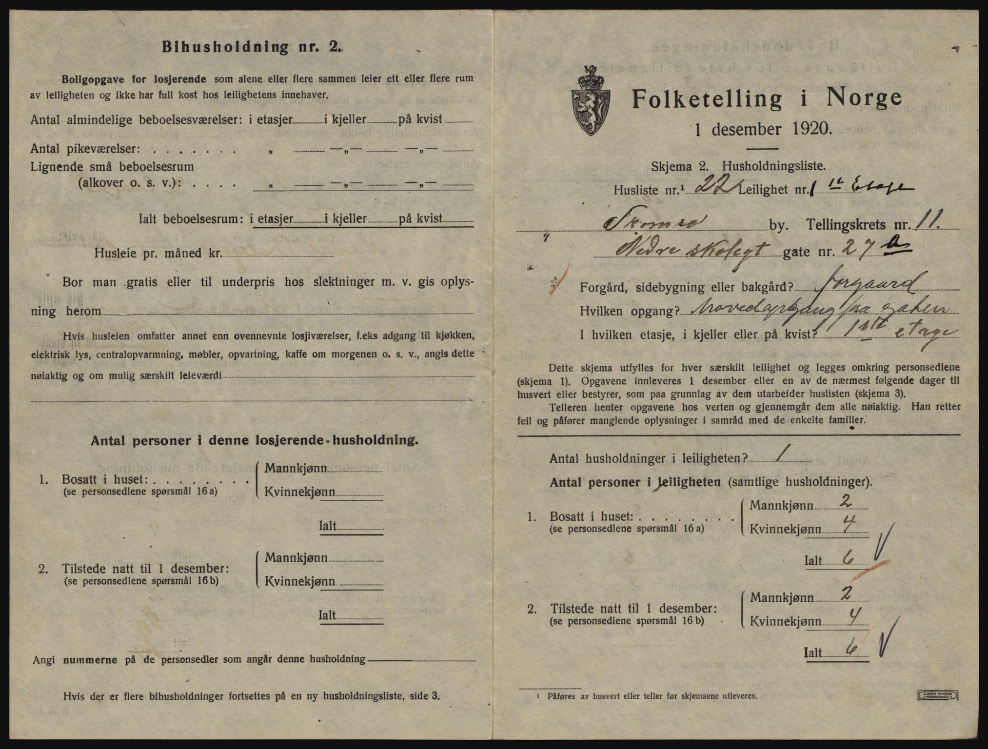 SATØ, 1920 census for Tromsø, 1920, p. 5659