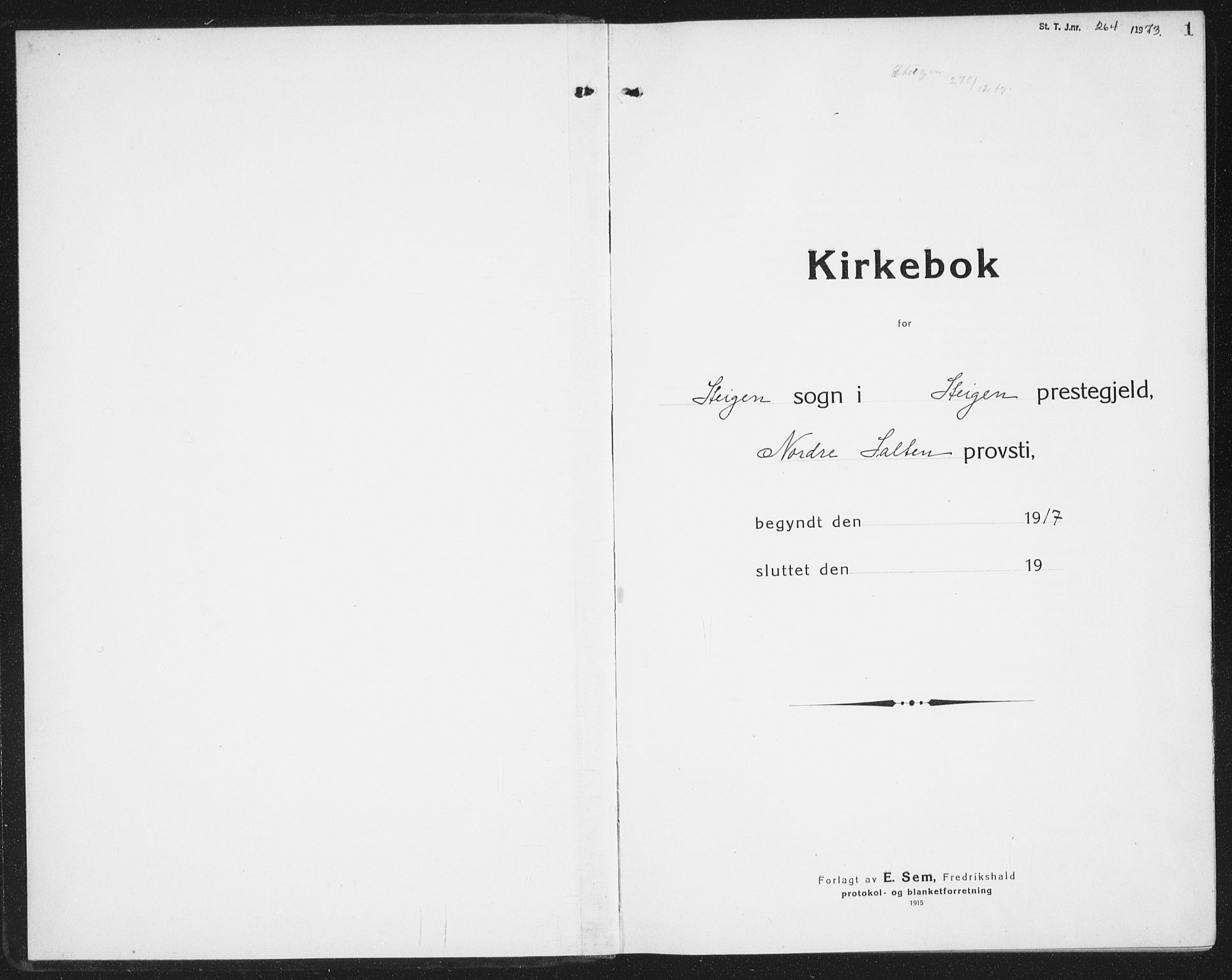 Ministerialprotokoller, klokkerbøker og fødselsregistre - Nordland, AV/SAT-A-1459/855/L0817: Parish register (copy) no. 855C06, 1917-1934, p. 1