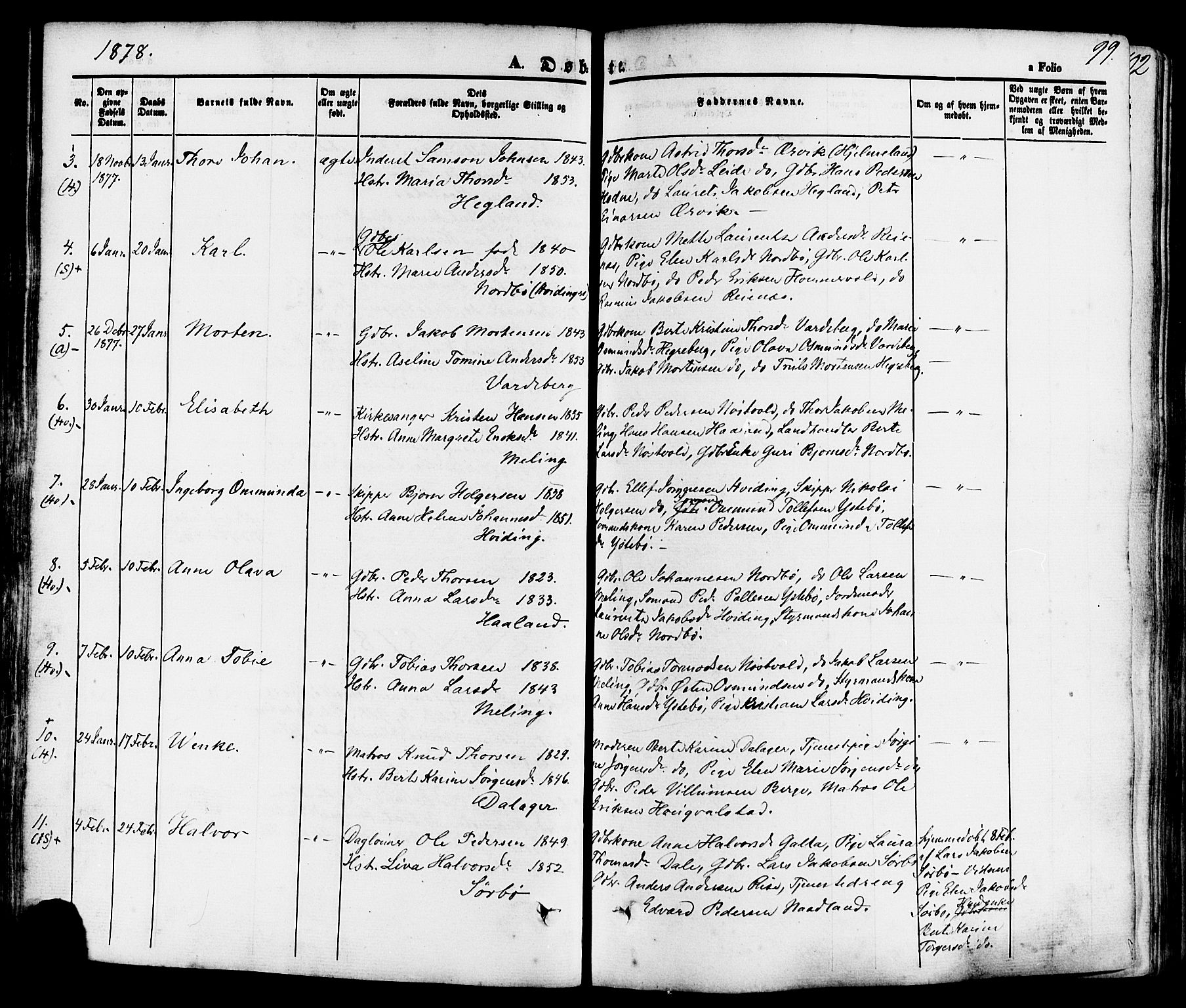 Rennesøy sokneprestkontor, AV/SAST-A -101827/H/Ha/Haa/L0006: Parish register (official) no. A 6, 1860-1878, p. 99