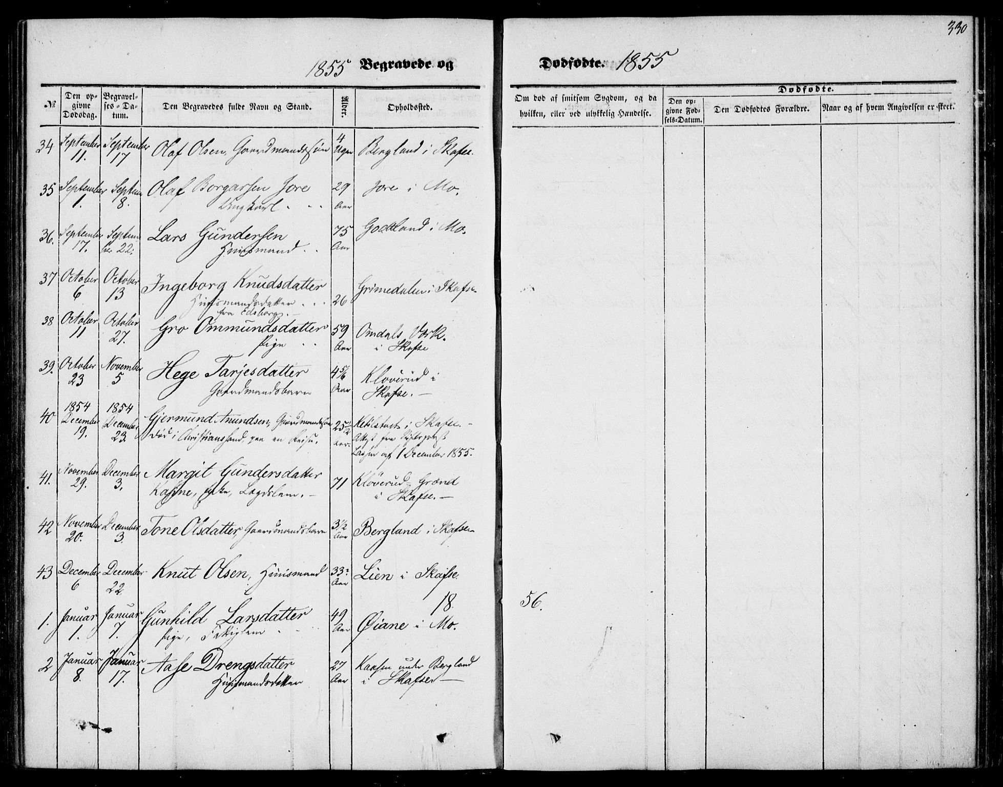 Mo kirkebøker, AV/SAKO-A-286/F/Fa/L0005: Parish register (official) no. I 5, 1844-1864, p. 330