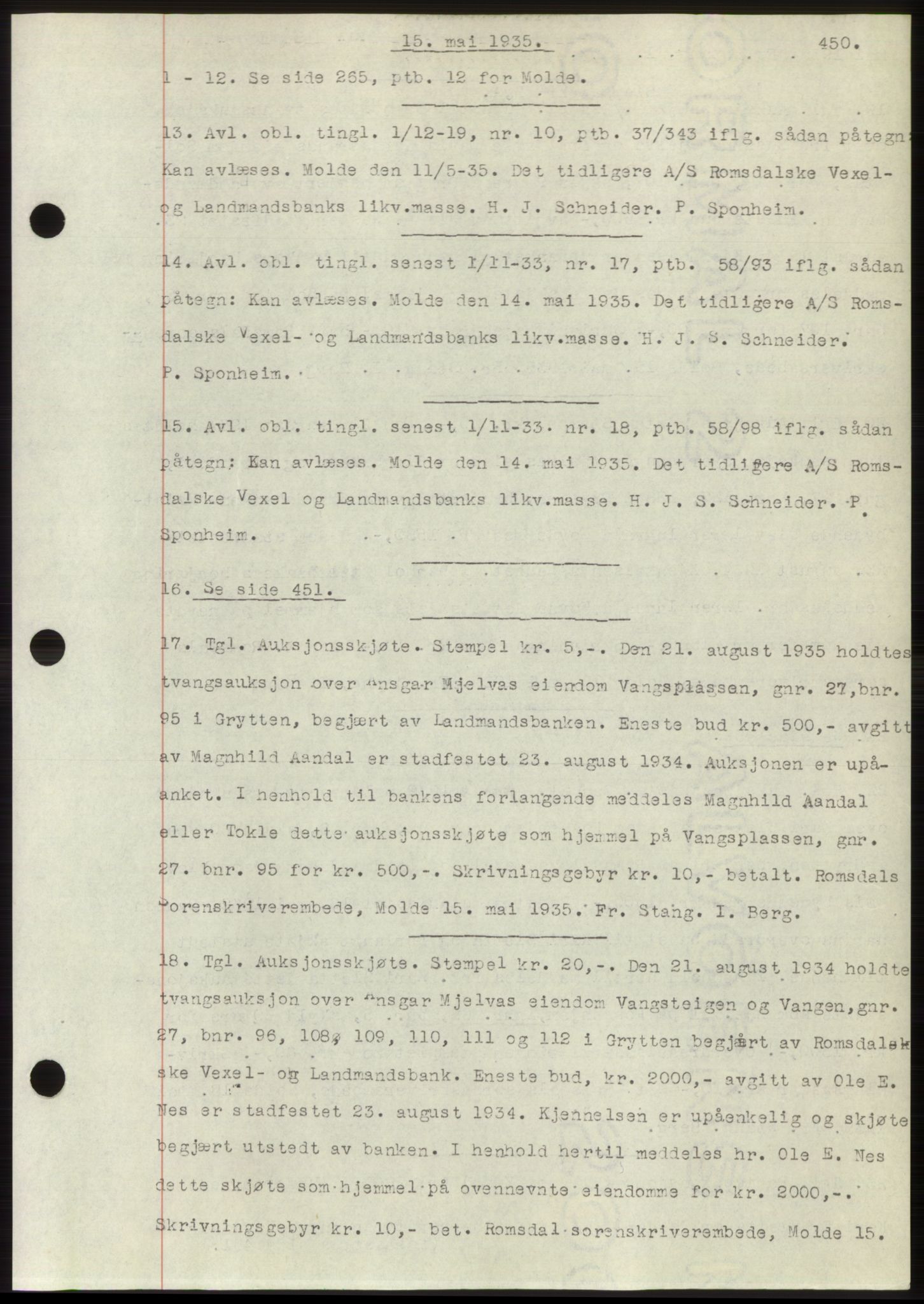 Romsdal sorenskriveri, AV/SAT-A-4149/1/2/2C/L0066: Mortgage book no. 60, 1934-1935, Deed date: 15.05.1935