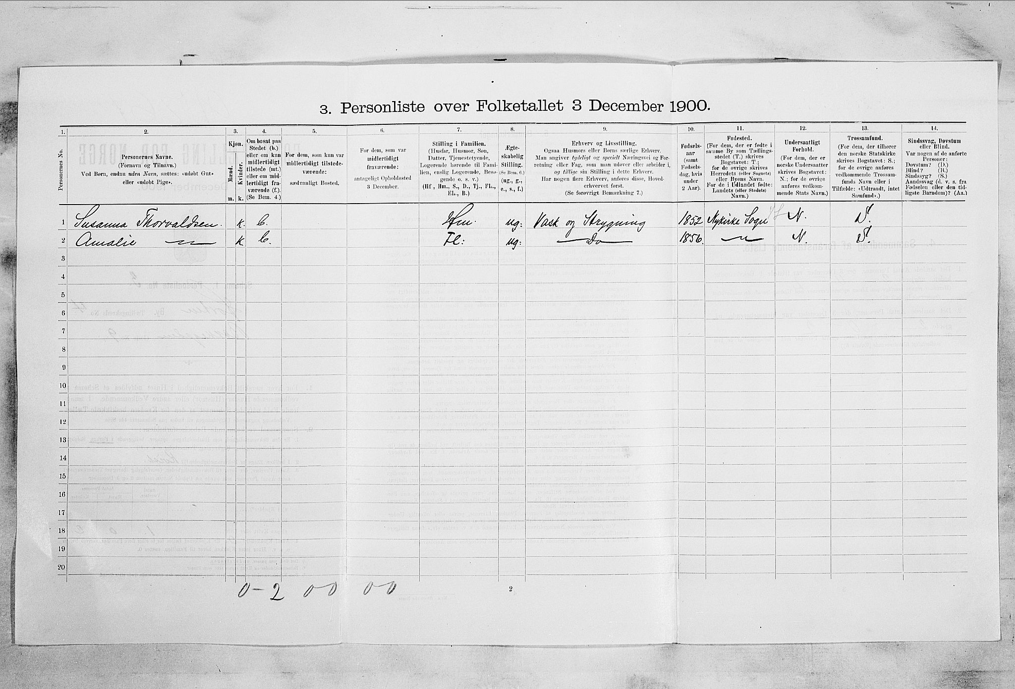 RA, 1900 census for Horten, 1900, p. 2845