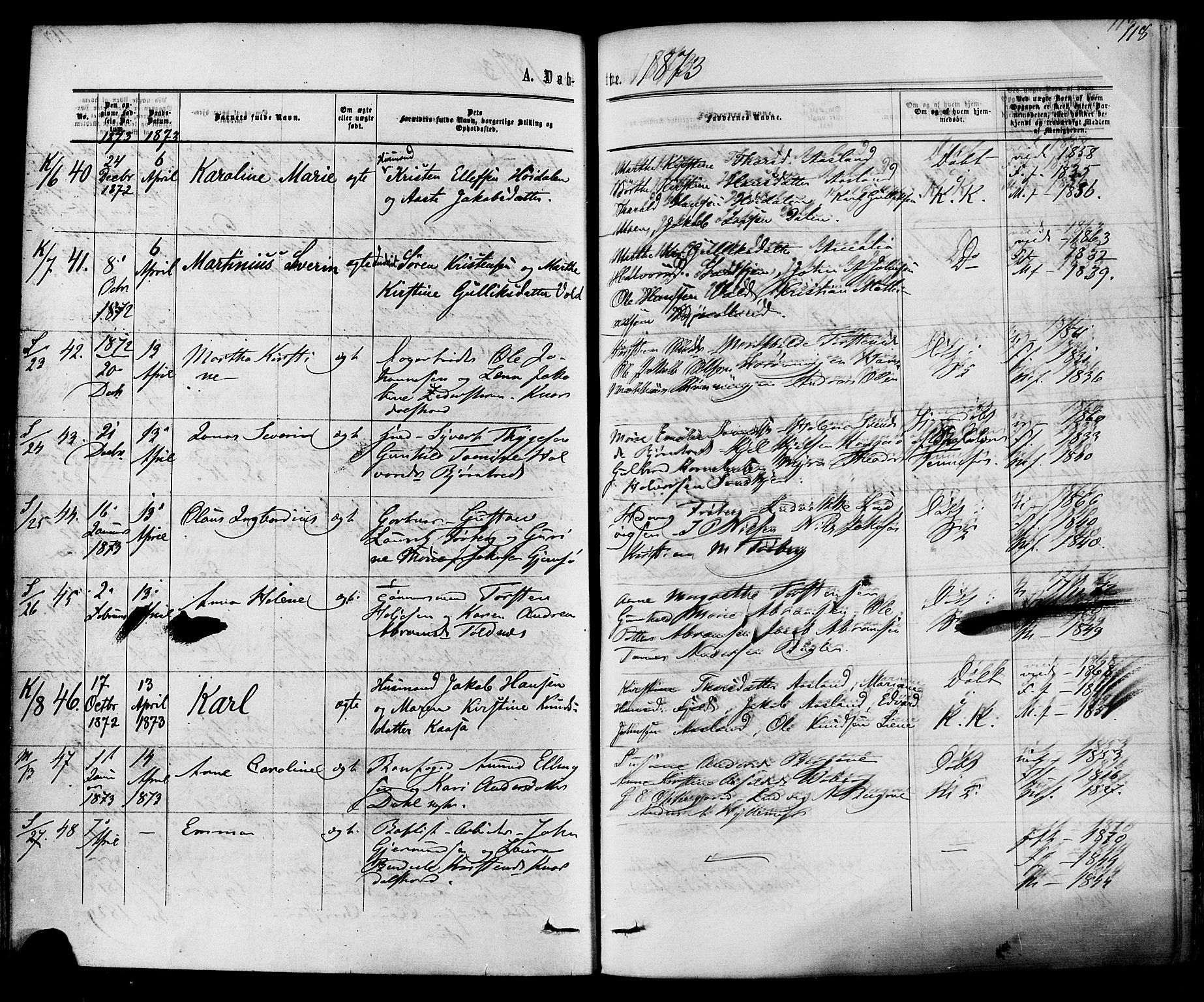 Solum kirkebøker, AV/SAKO-A-306/F/Fa/L0008: Parish register (official) no. I 8, 1865-1876, p. 118