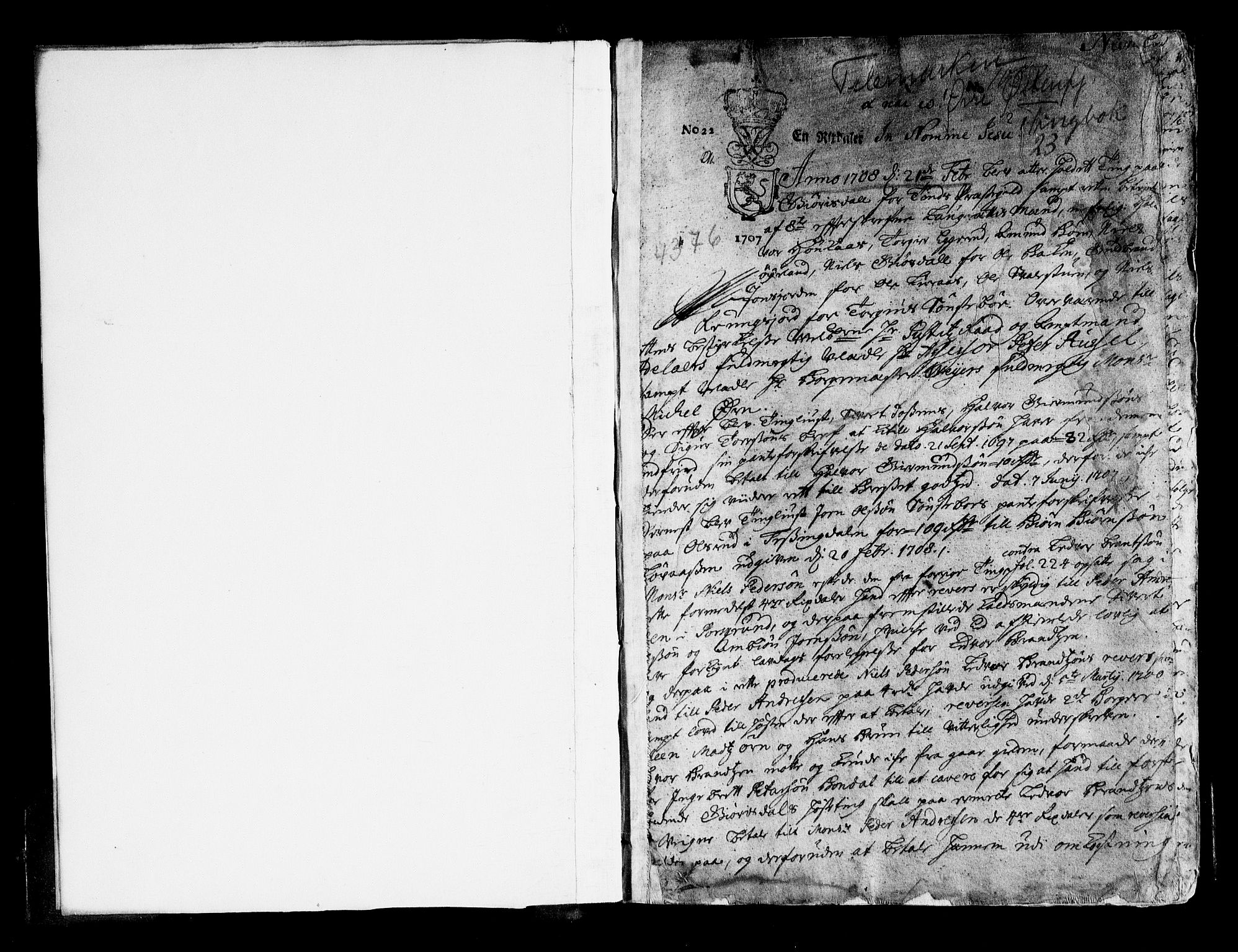 Øvre Telemark østfjelske sorenskriveri, SAKO/A-213/F/Fa/Faa/L0023: Tingbok, 1708-1712, p. 1