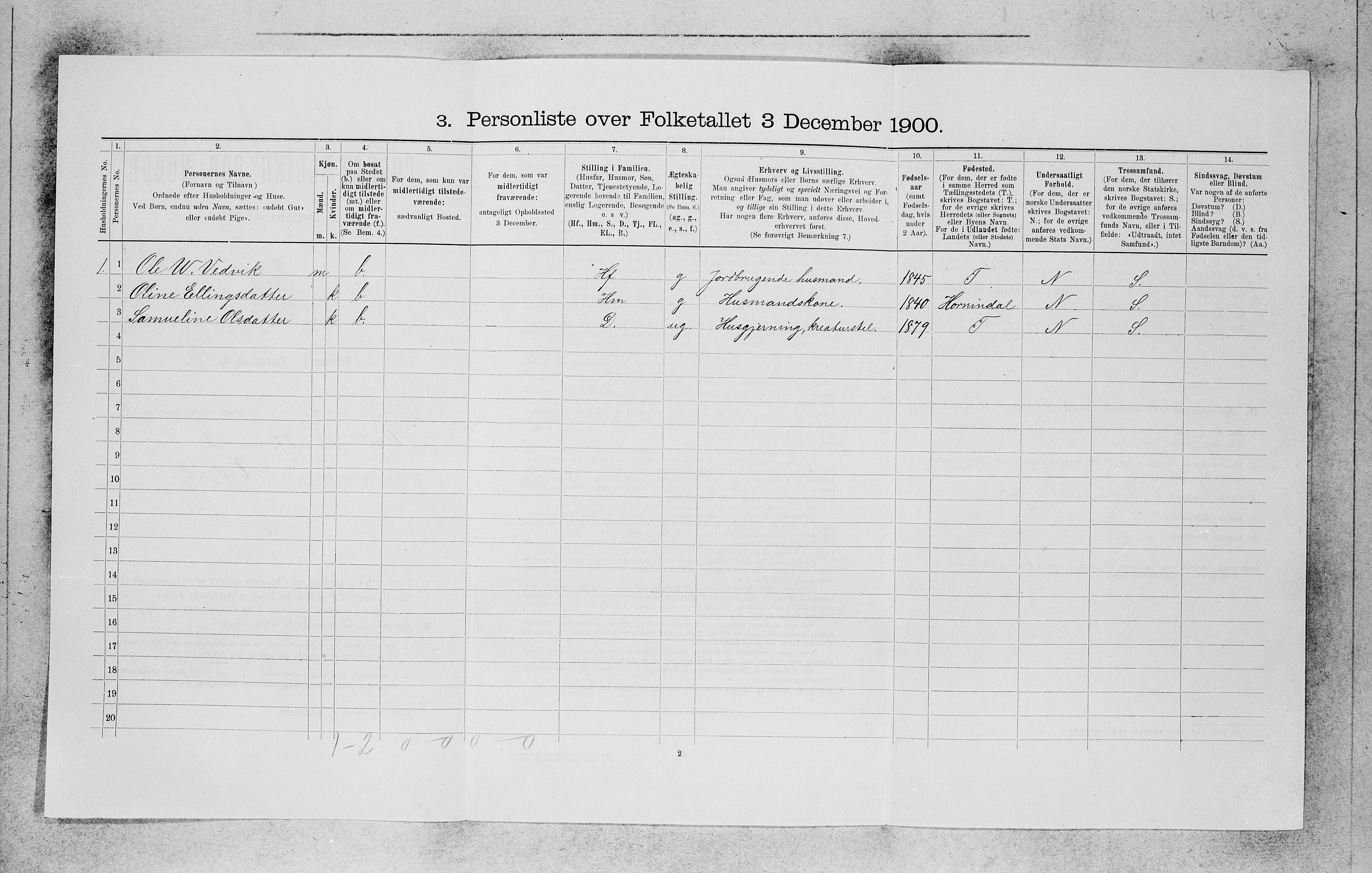 SAB, 1900 census for Eid, 1900, p. 841