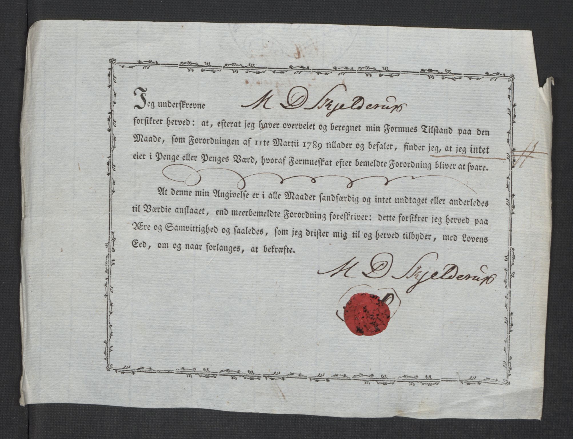 Rentekammeret inntil 1814, Reviderte regnskaper, Mindre regnskaper, AV/RA-EA-4068/Rf/Rfe/L0006: Christiania, 1789, p. 256