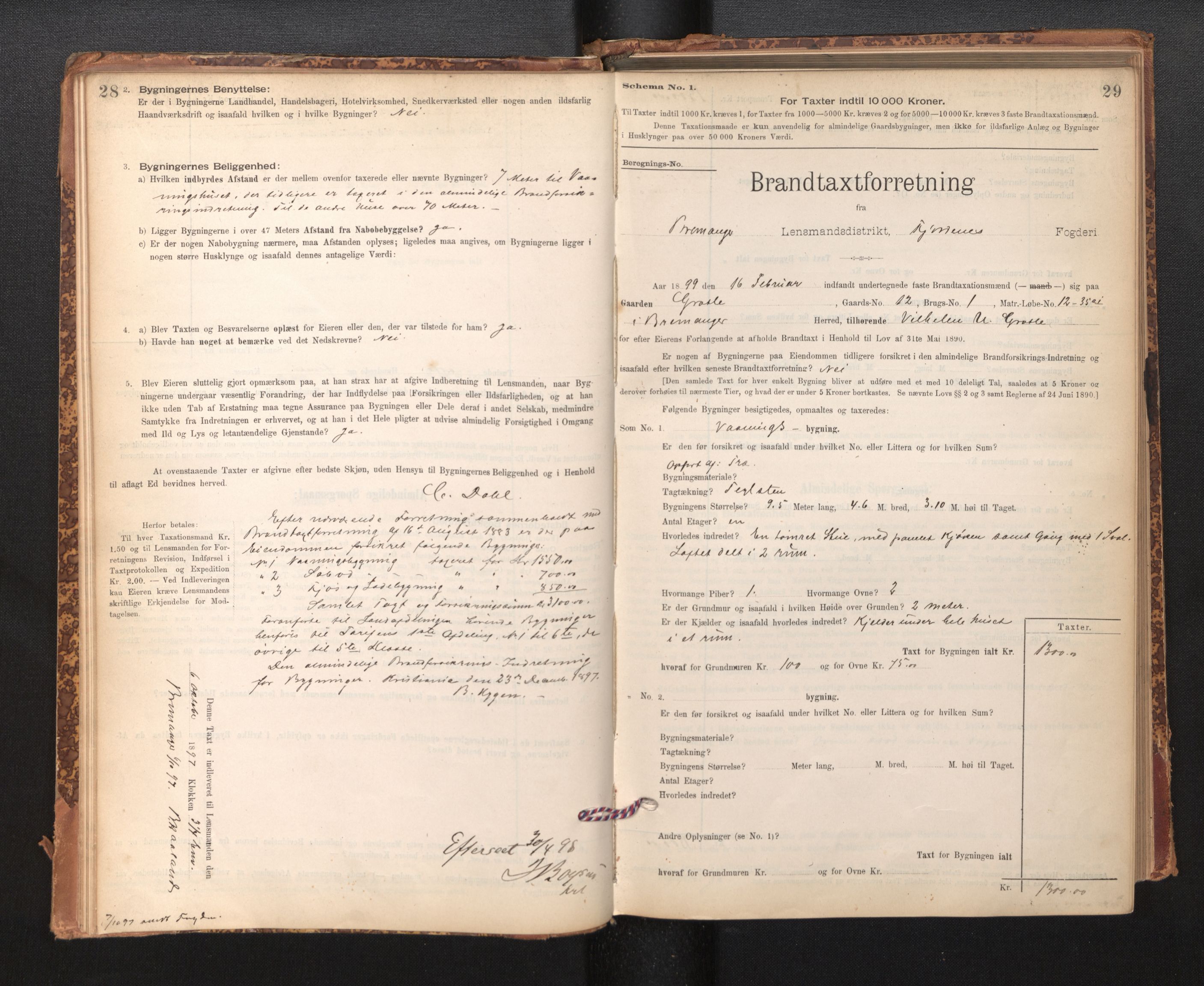 Lensmannen i Bremanger, SAB/A-26701/0012/L0007: Branntakstprotokoll, skjematakst, 1895-1936, p. 28-29
