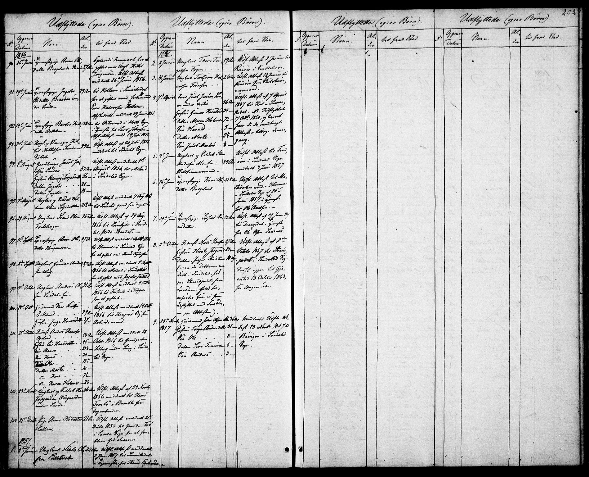 Gjerstad sokneprestkontor, SAK/1111-0014/F/Fa/Faa/L0006: Parish register (official) no. A 6, 1841-1857, p. 202