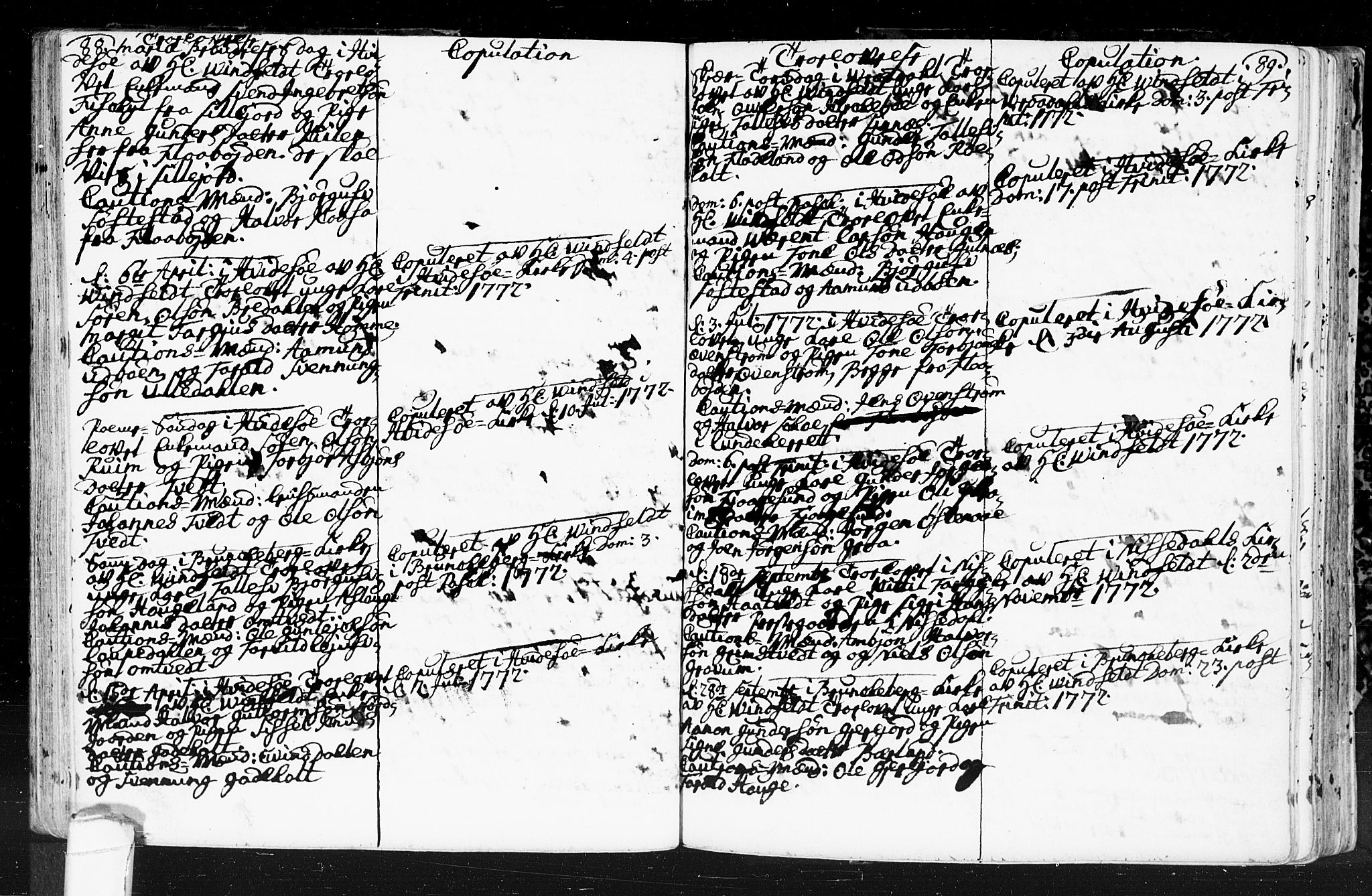 Kviteseid kirkebøker, SAKO/A-276/F/Fa/L0001: Parish register (official) no. I 1, 1754-1773, p. 88-89