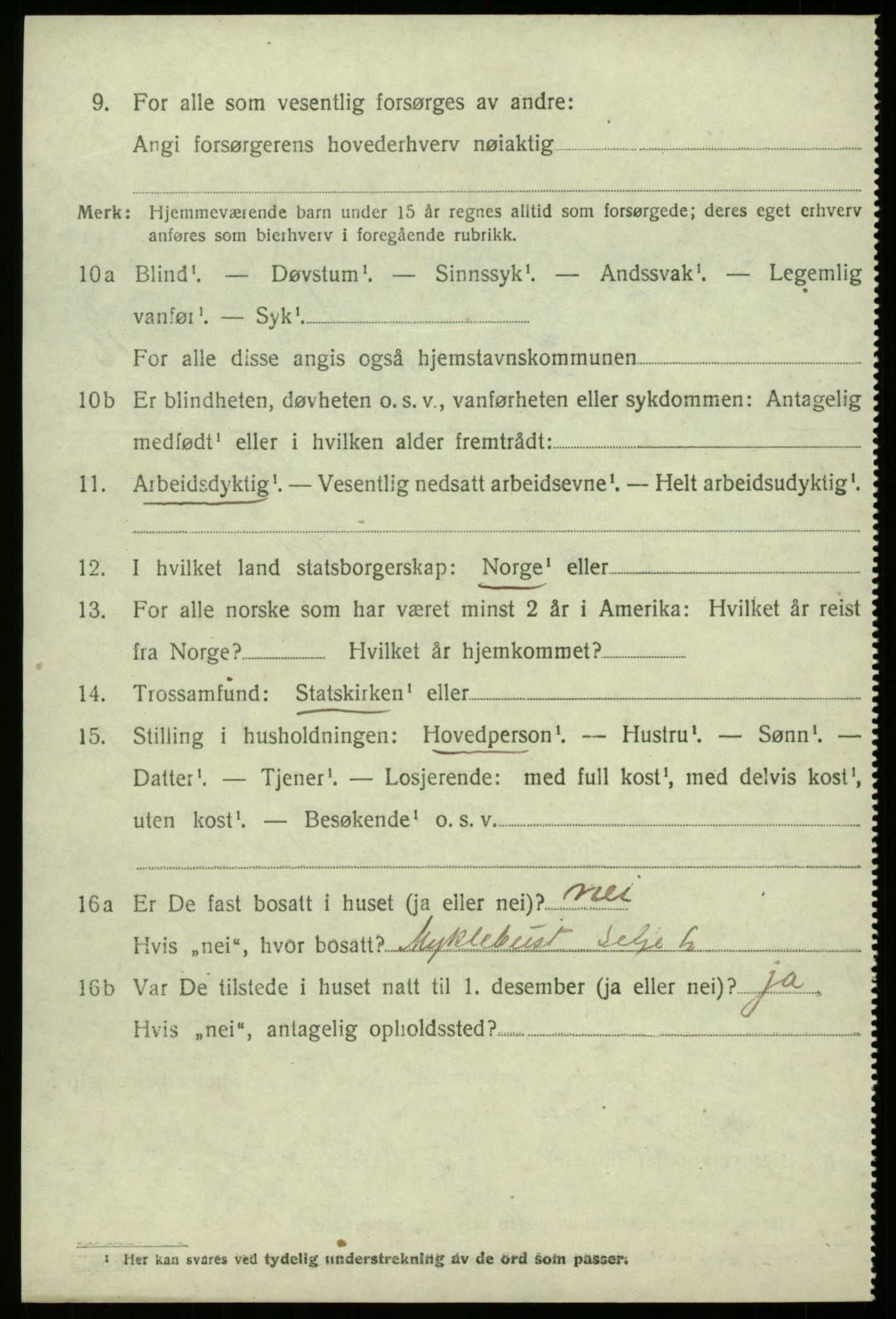 SAB, 1920 census for Selje, 1920, p. 7502