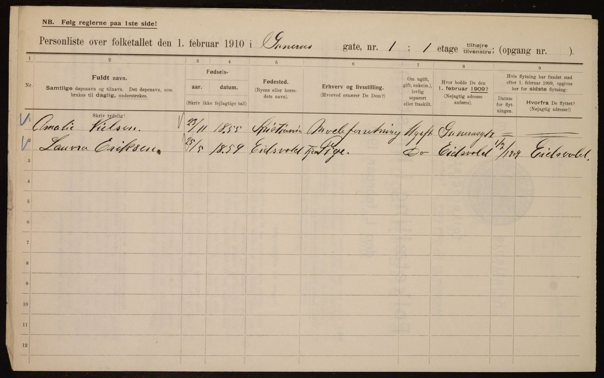 OBA, Municipal Census 1910 for Kristiania, 1910, p. 4989