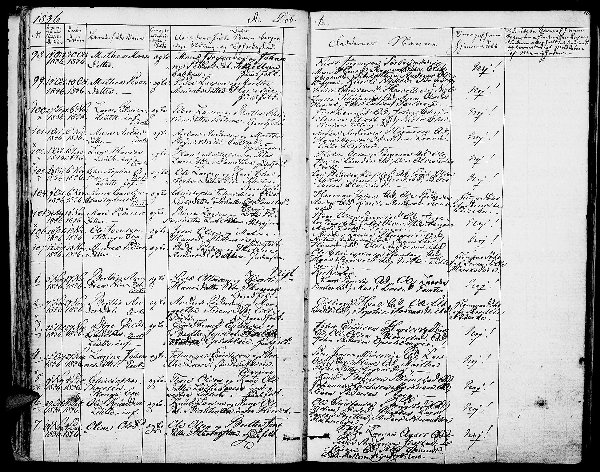 Romedal prestekontor, AV/SAH-PREST-004/K/L0003: Parish register (official) no. 3, 1829-1846, p. 50