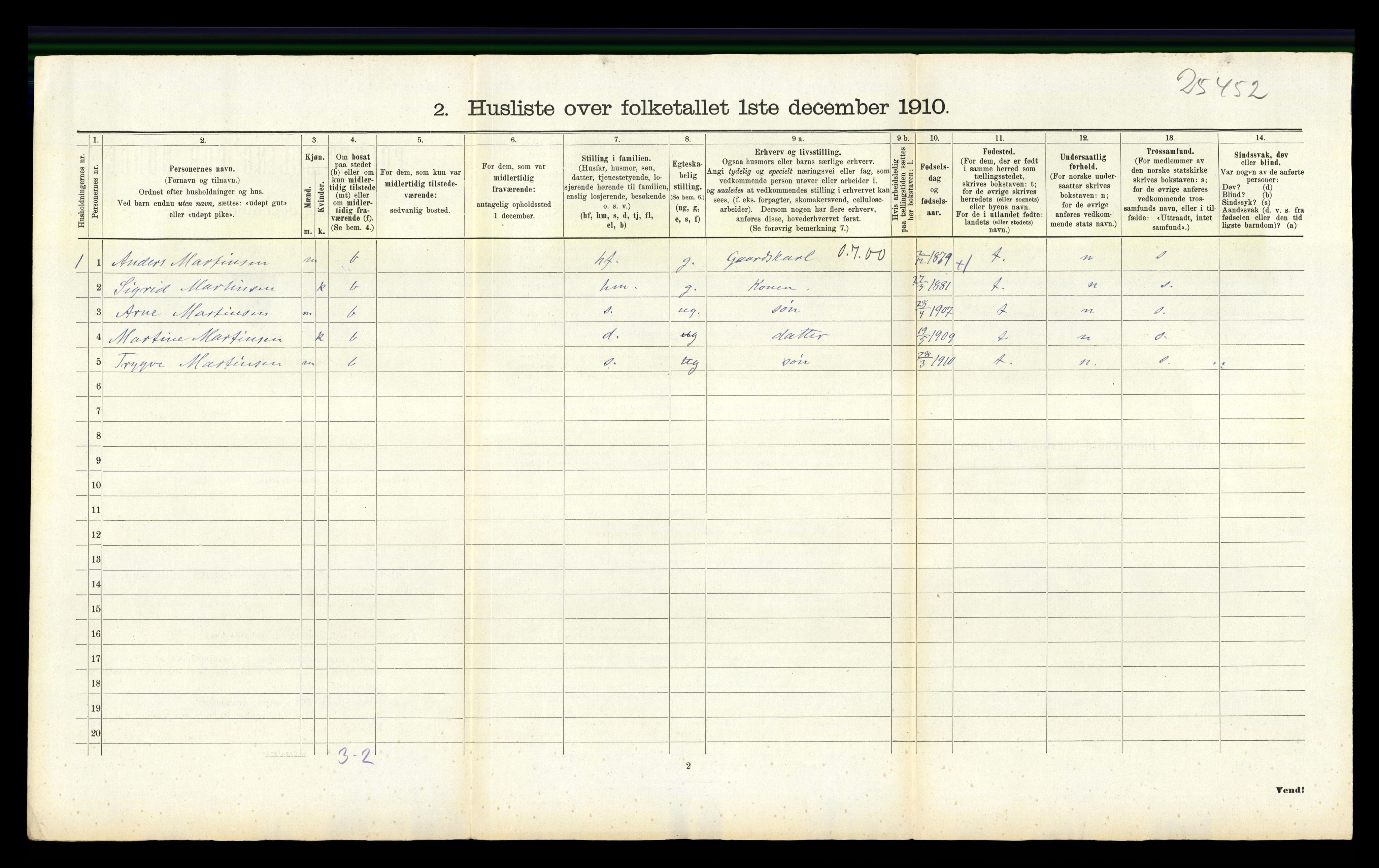 RA, 1910 census for Lier, 1910, p. 671