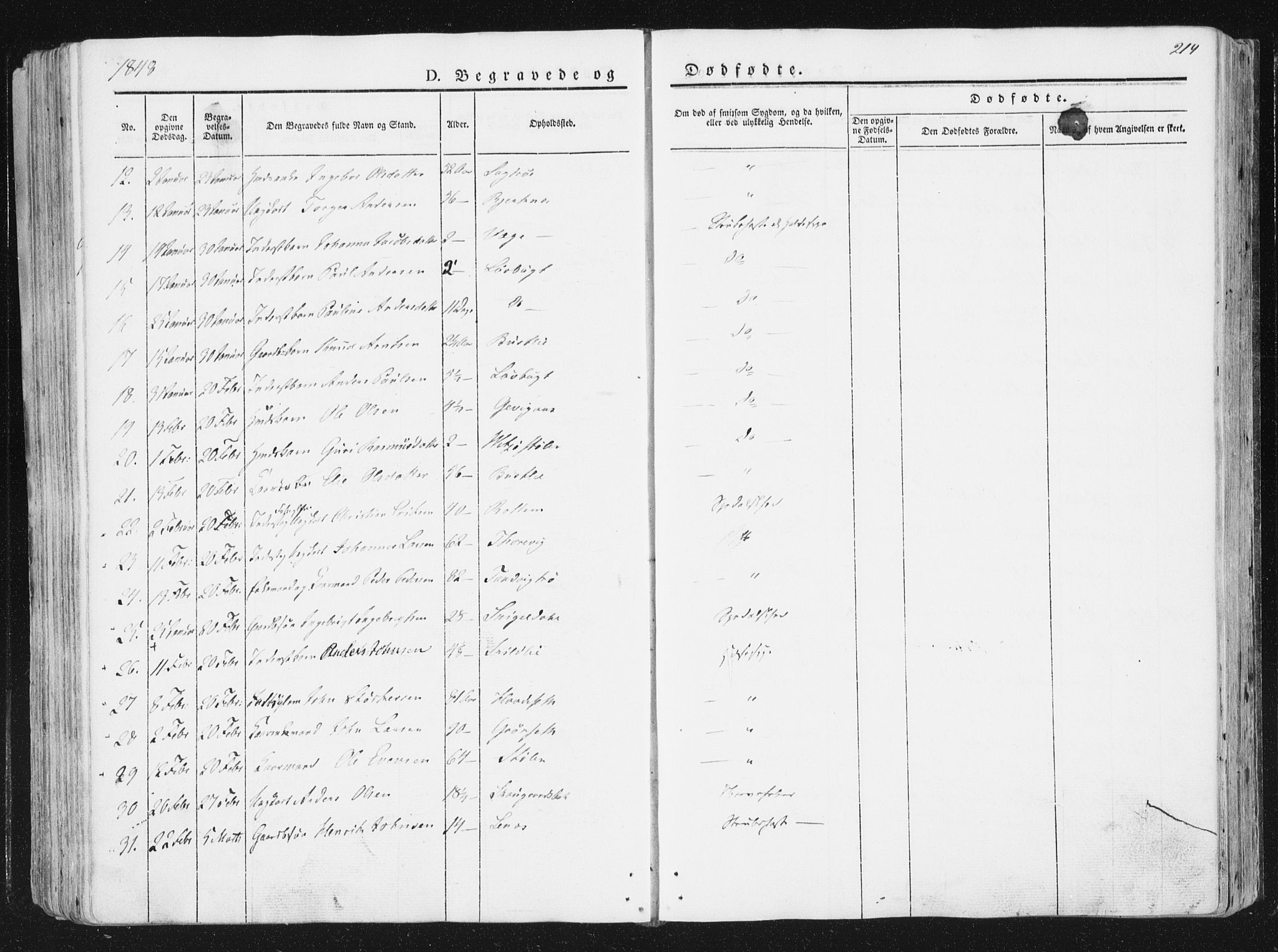 Ministerialprotokoller, klokkerbøker og fødselsregistre - Sør-Trøndelag, SAT/A-1456/630/L0493: Parish register (official) no. 630A06, 1841-1851, p. 219