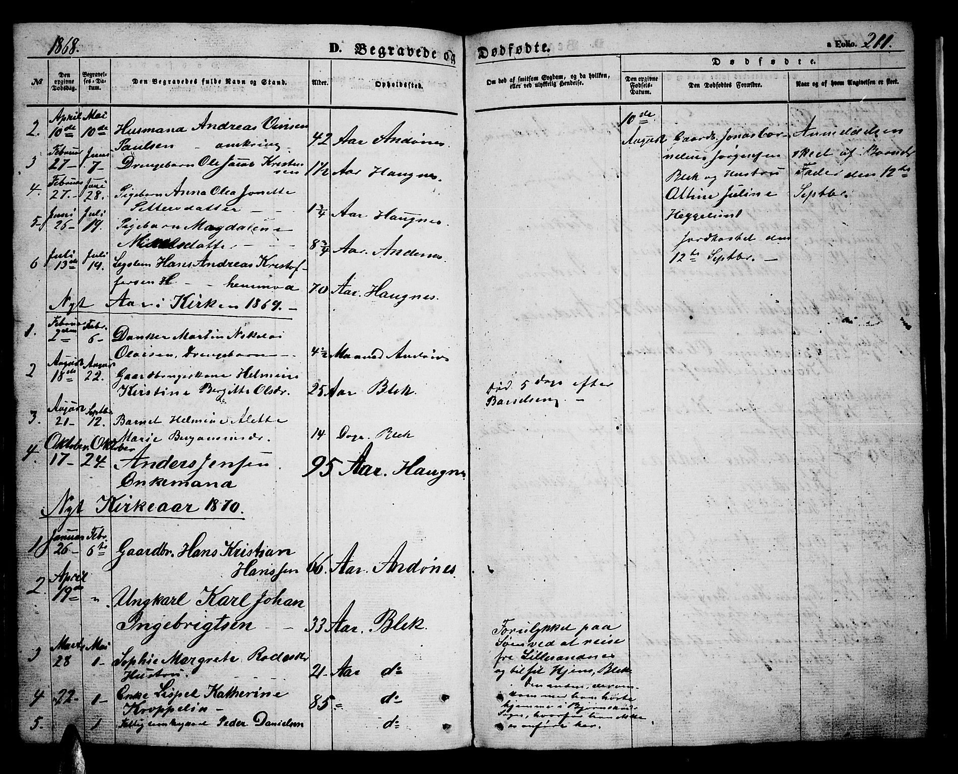 Ministerialprotokoller, klokkerbøker og fødselsregistre - Nordland, SAT/A-1459/899/L1447: Parish register (copy) no. 899C02, 1855-1886, p. 211