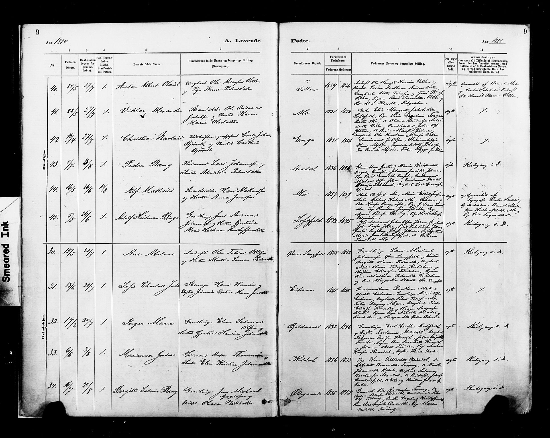 Ministerialprotokoller, klokkerbøker og fødselsregistre - Nordland, AV/SAT-A-1459/827/L0400: Parish register (official) no. 827A12, 1883-1903, p. 9