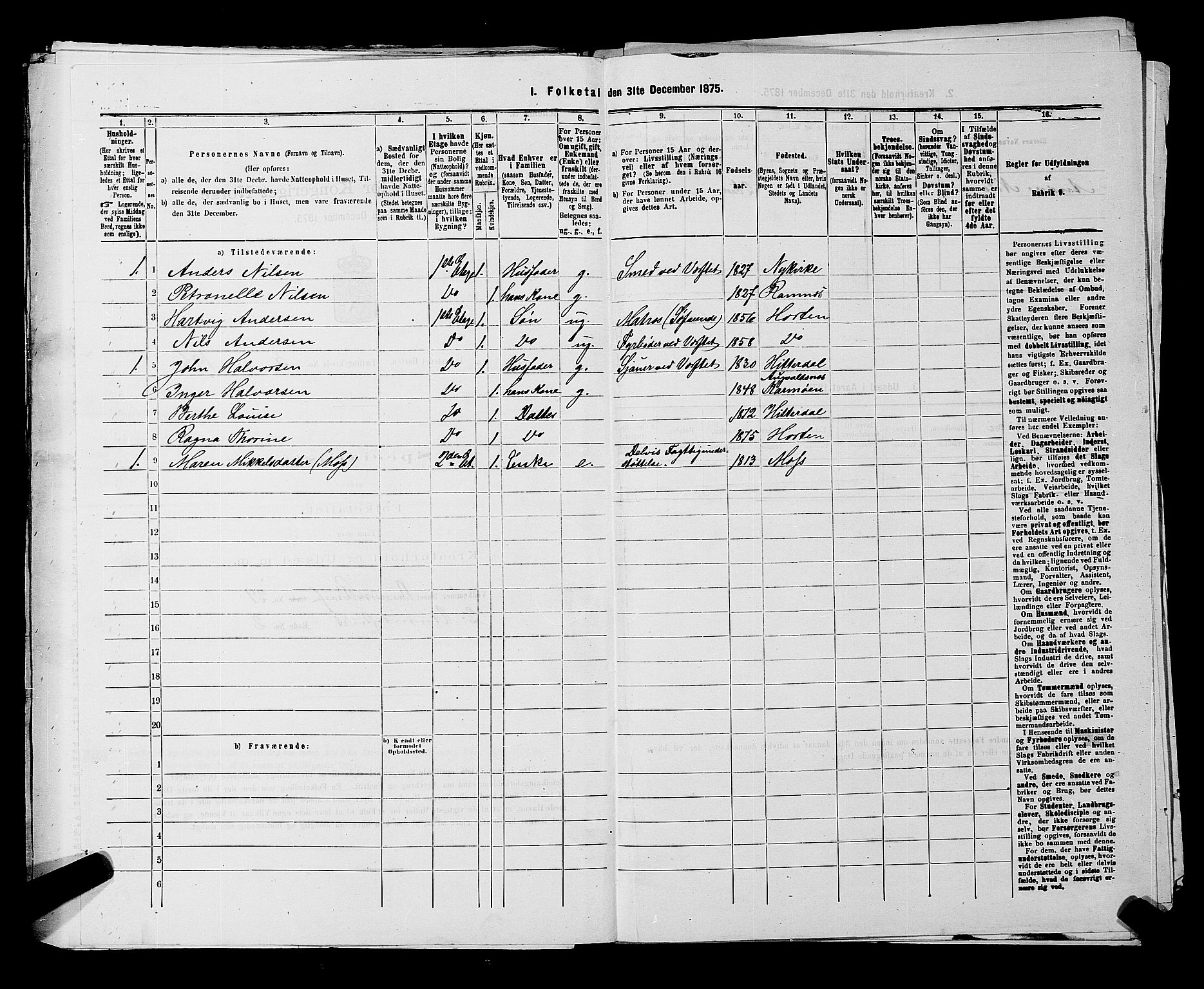 SAKO, 1875 census for 0703P Horten, 1875, p. 459