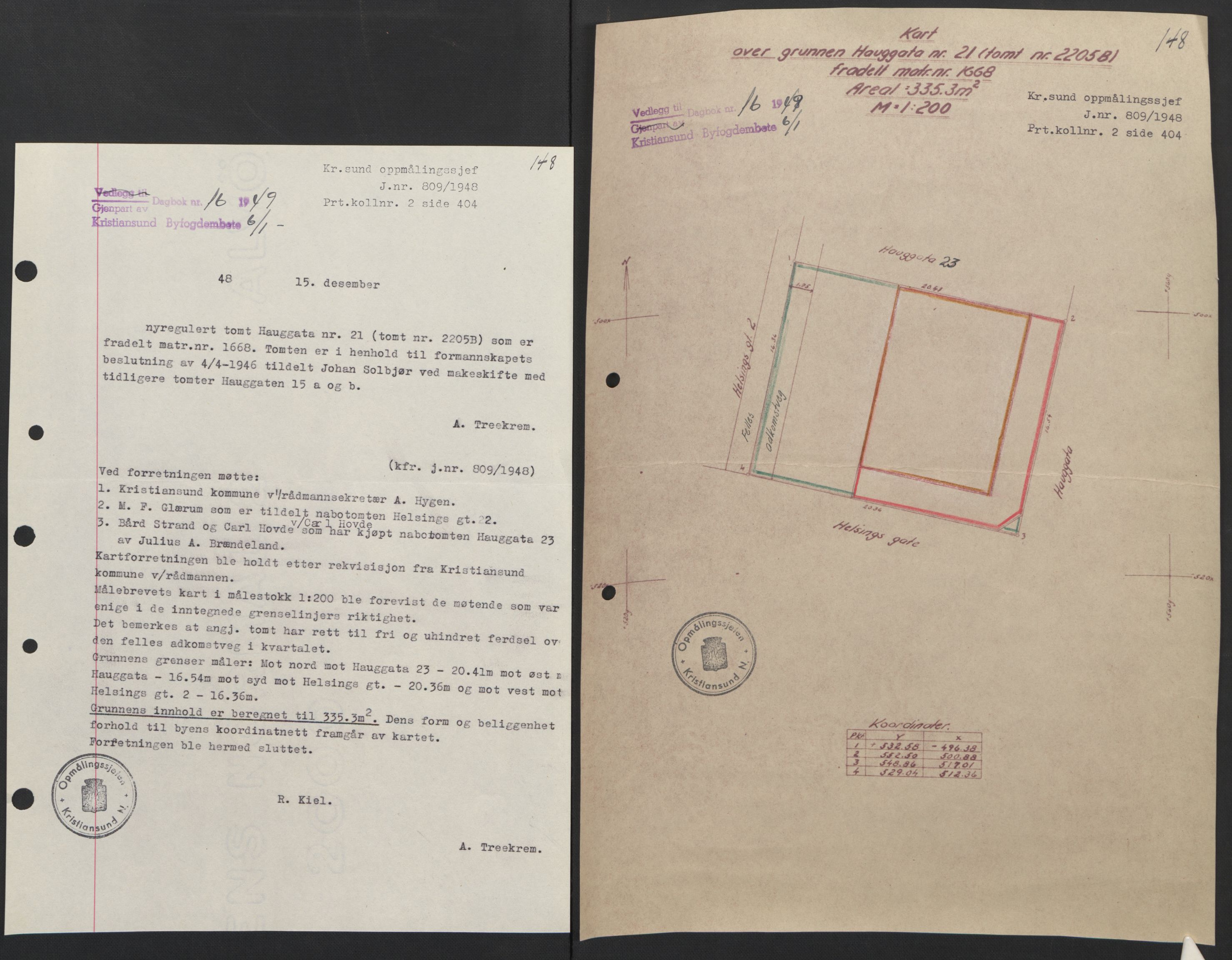 Kristiansund byfogd, AV/SAT-A-4587/A/27: Mortgage book no. 42, 1947-1950, Diary no: : 16/1949