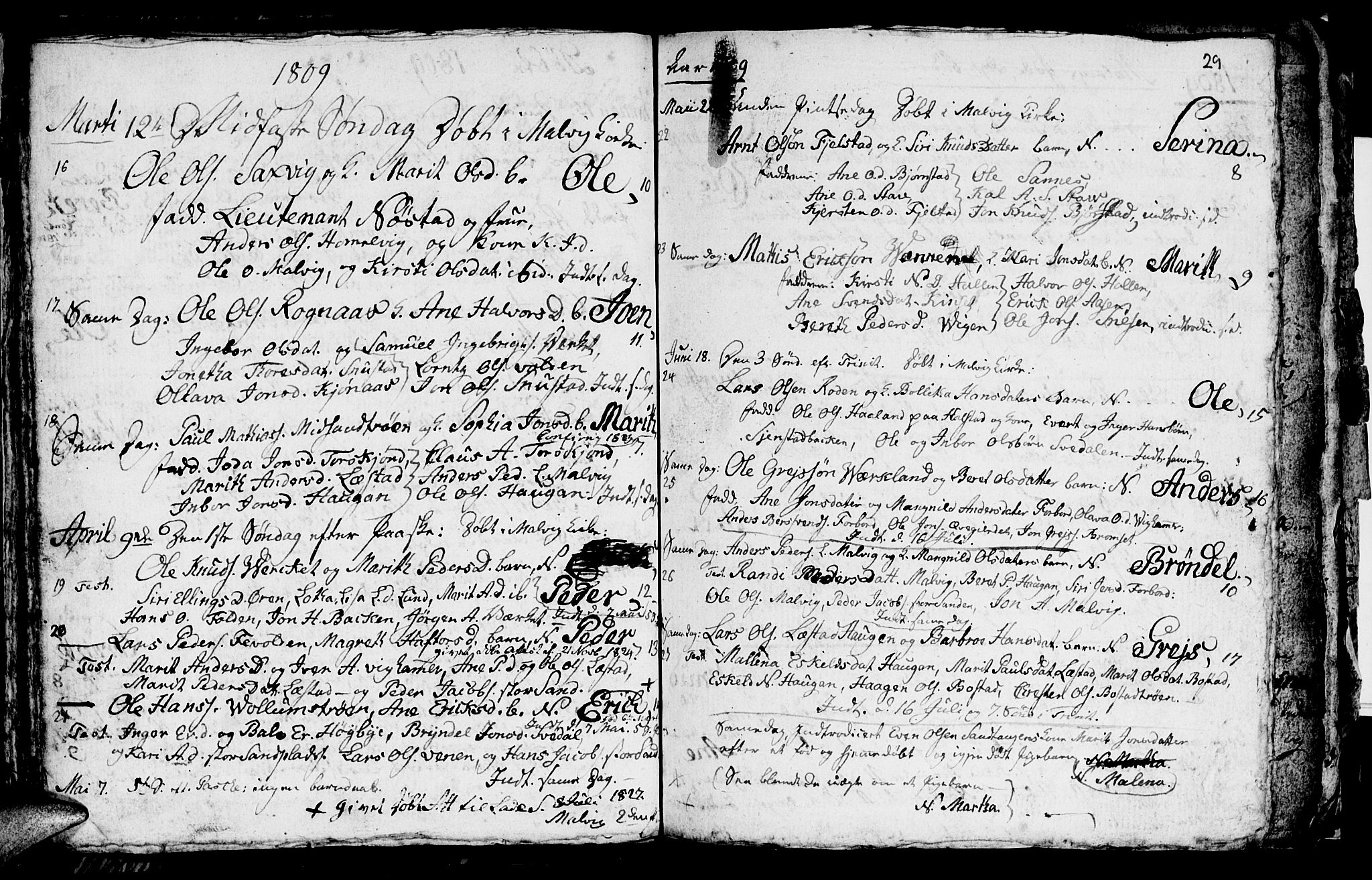 Ministerialprotokoller, klokkerbøker og fødselsregistre - Sør-Trøndelag, SAT/A-1456/616/L0419: Parish register (copy) no. 616C02, 1797-1816, p. 29