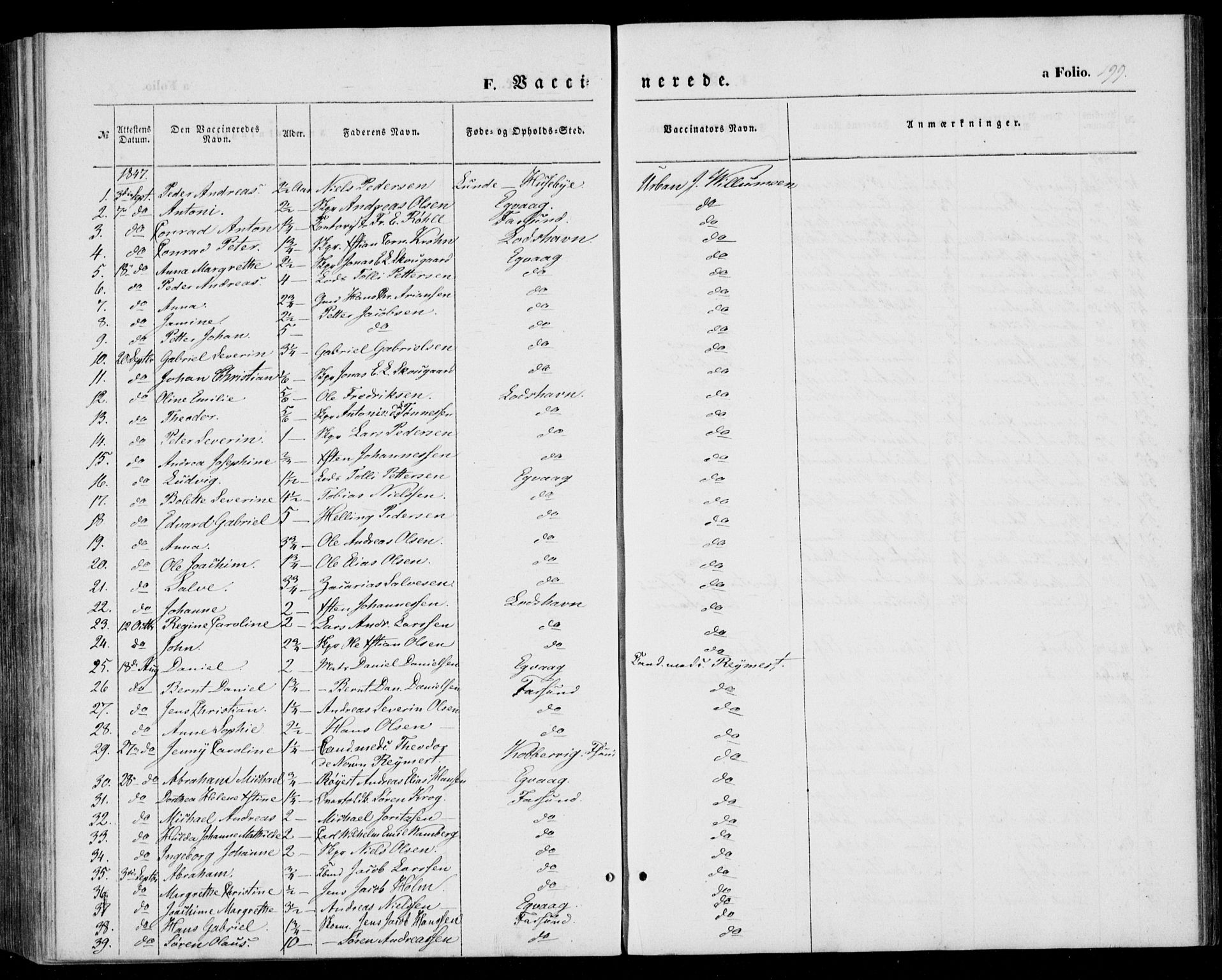 Farsund sokneprestkontor, AV/SAK-1111-0009/F/Fa/L0004: Parish register (official) no. A 4, 1847-1863, p. 199