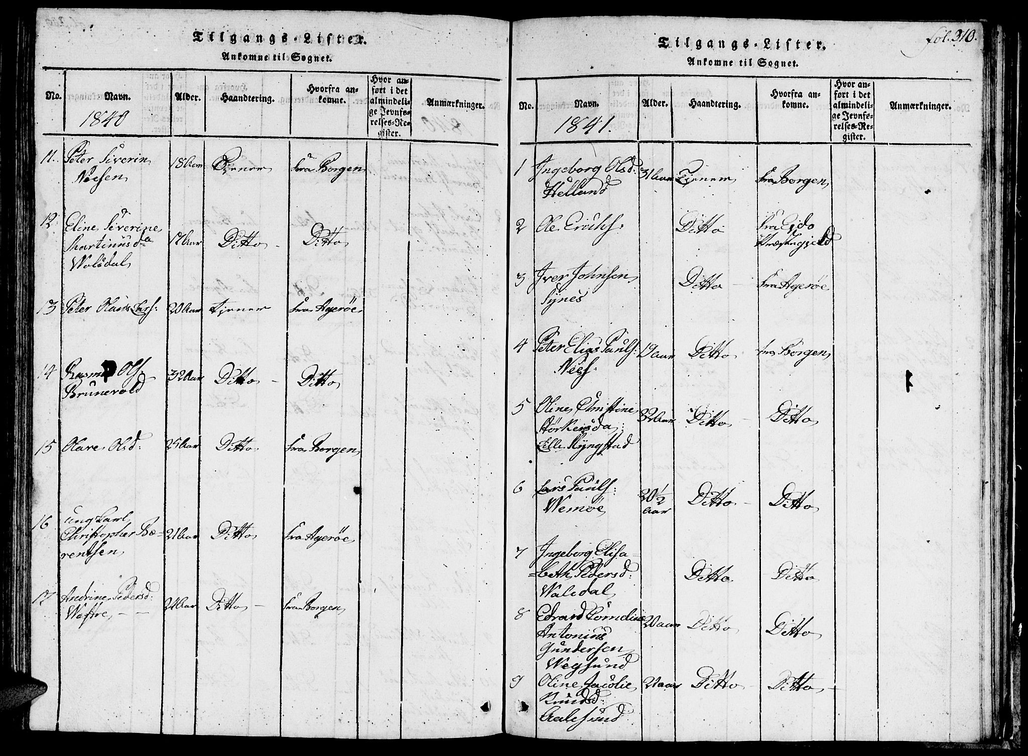 Ministerialprotokoller, klokkerbøker og fødselsregistre - Møre og Romsdal, AV/SAT-A-1454/536/L0506: Parish register (copy) no. 536C01, 1818-1859, p. 310