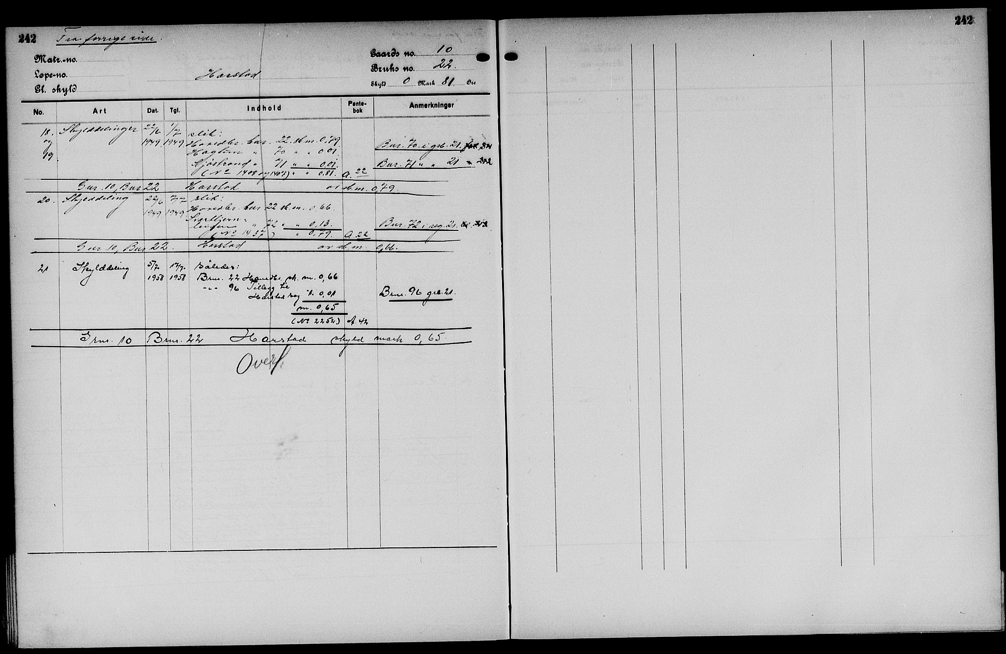 Vinger og Odal sorenskriveri, AV/SAH-TING-022/H/Ha/Hac/Hacd/L0002: Mortgage register no. 3.2, 1932, p. 242