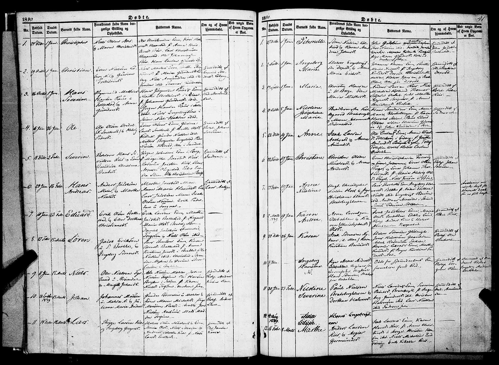 Gjerpen kirkebøker, AV/SAKO-A-265/F/Fa/L0007a: Parish register (official) no. I 7A, 1834-1857, p. 41