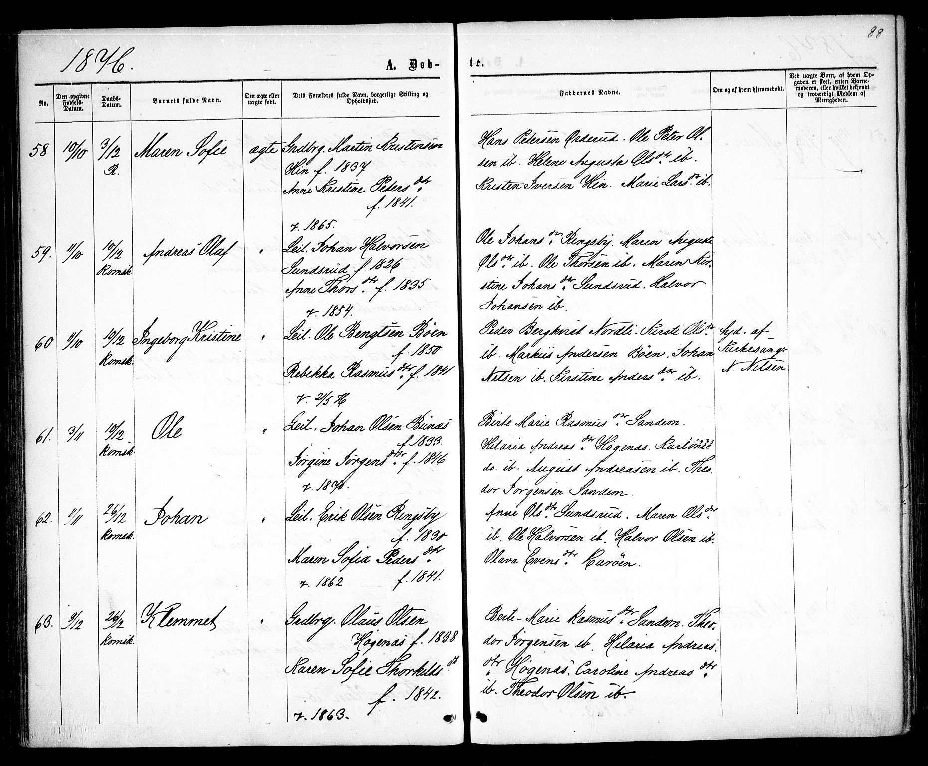 Rødenes prestekontor Kirkebøker, AV/SAO-A-2005/F/Fa/L0008: Parish register (official) no. I 8, 1869-1879, p. 88