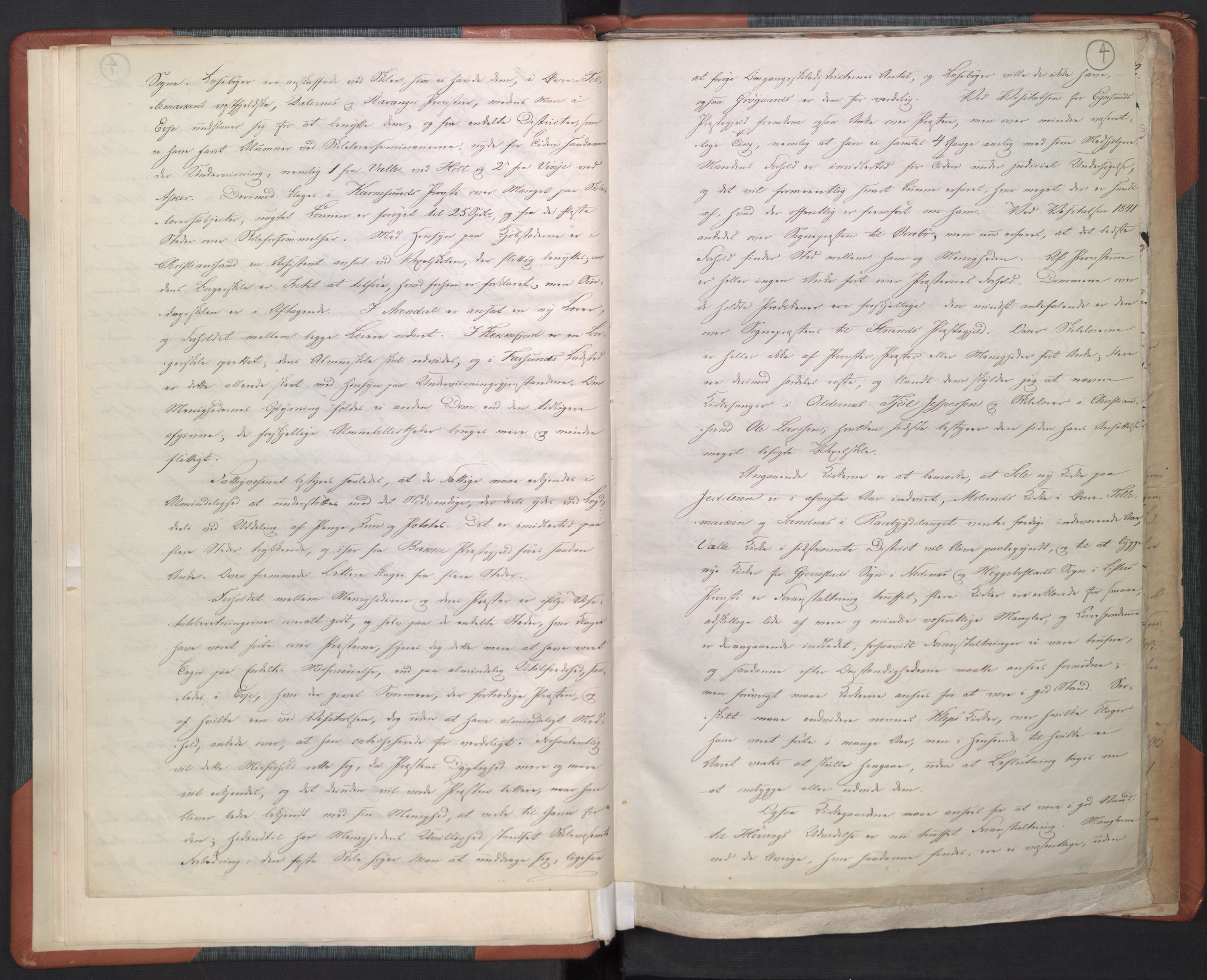 Kirke- og undervisningsdepartementet, Kontoret  for kirke og geistlighet A, AV/RA-S-1007/D/Dc/L0358: Visitasberetninger. Kristiansand stift, 1843-1844, p. 3b-4a
