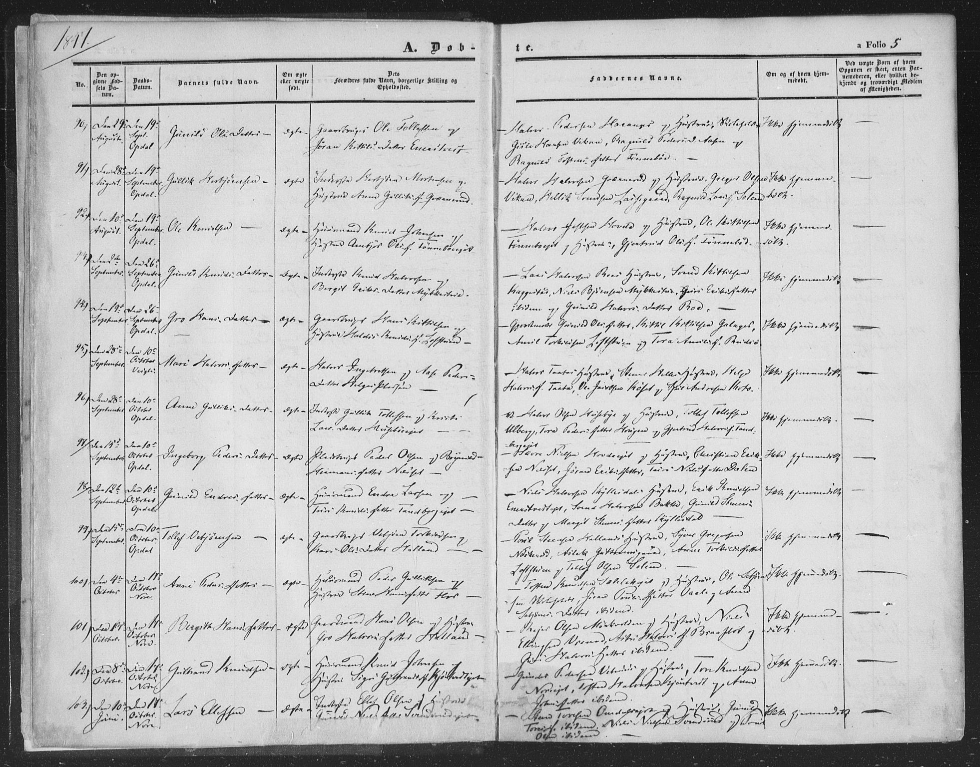 Rollag kirkebøker, SAKO/A-240/F/Fa/L0008: Parish register (official) no. I 8, 1847-1860, p. 5