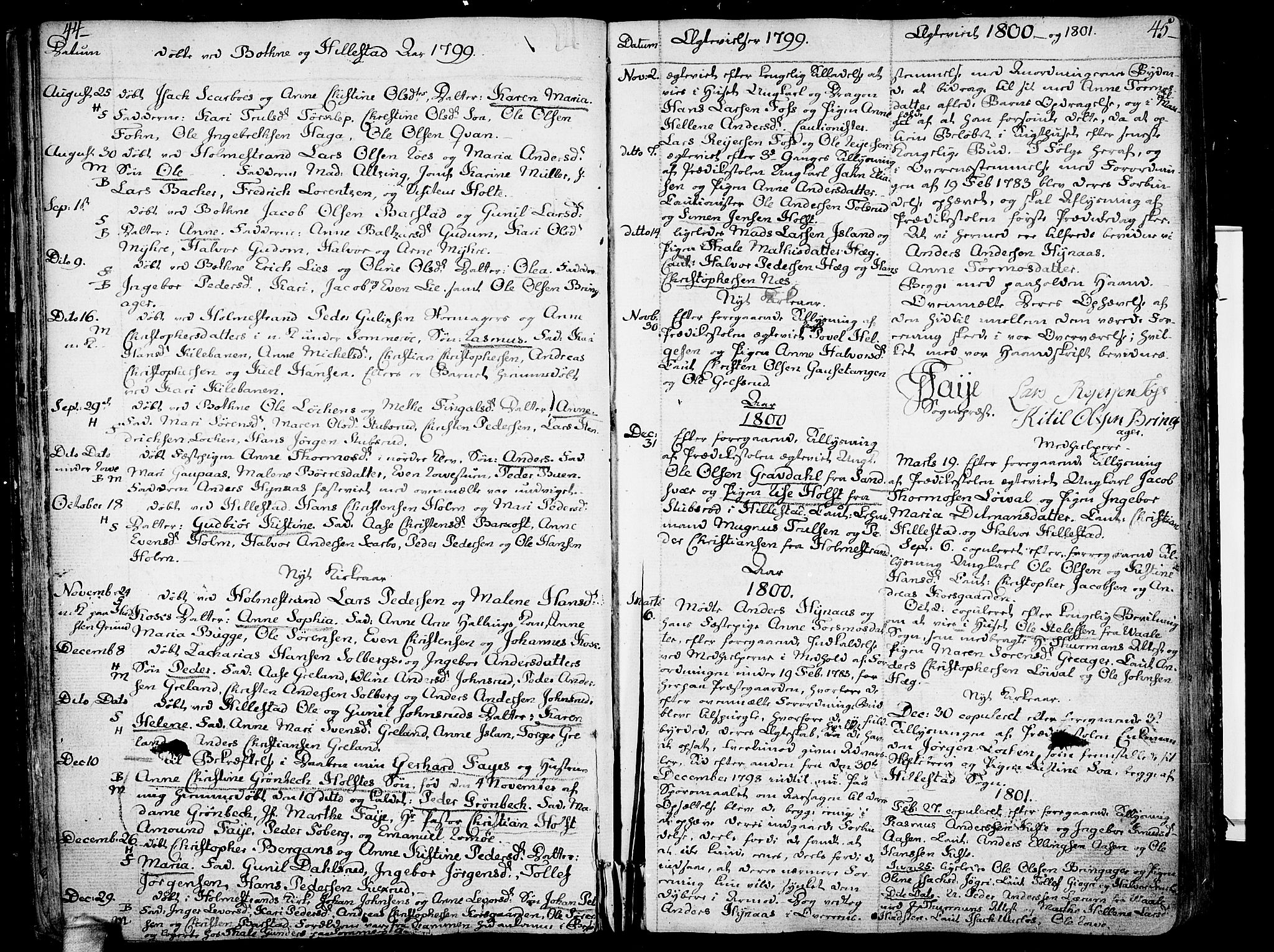 Botne kirkebøker, AV/SAKO-A-340/F/Fa/L0003: Parish register (official) no. I 3 /1, 1792-1844, p. 44-45