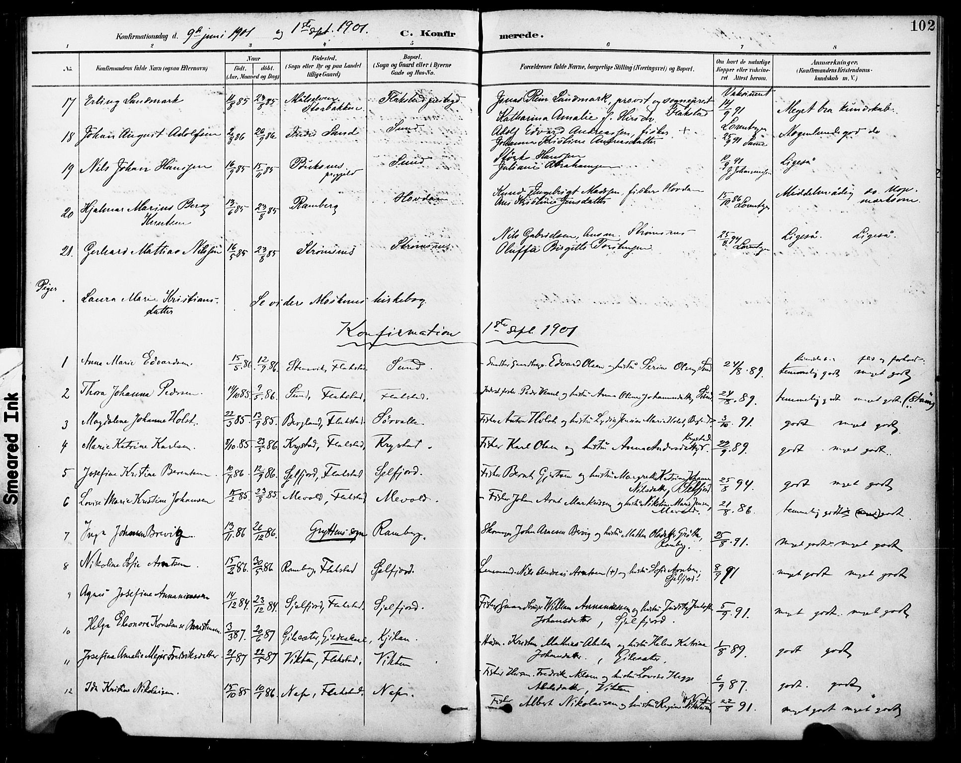 Ministerialprotokoller, klokkerbøker og fødselsregistre - Nordland, AV/SAT-A-1459/885/L1205: Parish register (official) no. 885A06, 1892-1905, p. 102