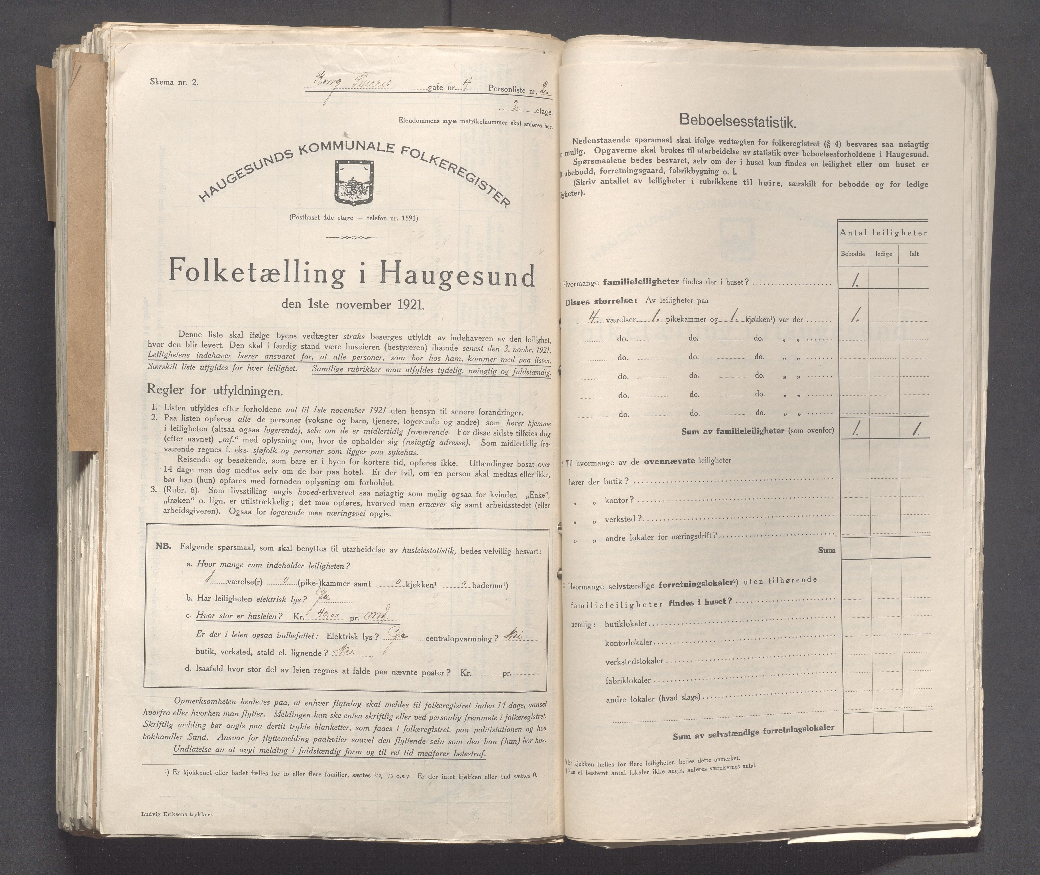 IKAR, Local census 1.11.1921 for Haugesund, 1921, p. 2969