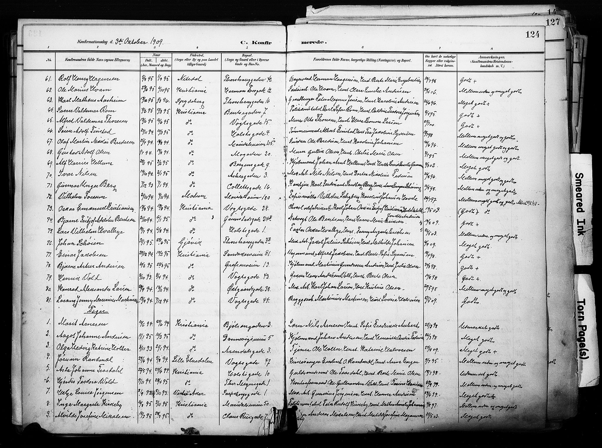 Sagene prestekontor Kirkebøker, AV/SAO-A-10796/F/L0005: Parish register (official) no. 5, 1898-1911, p. 124