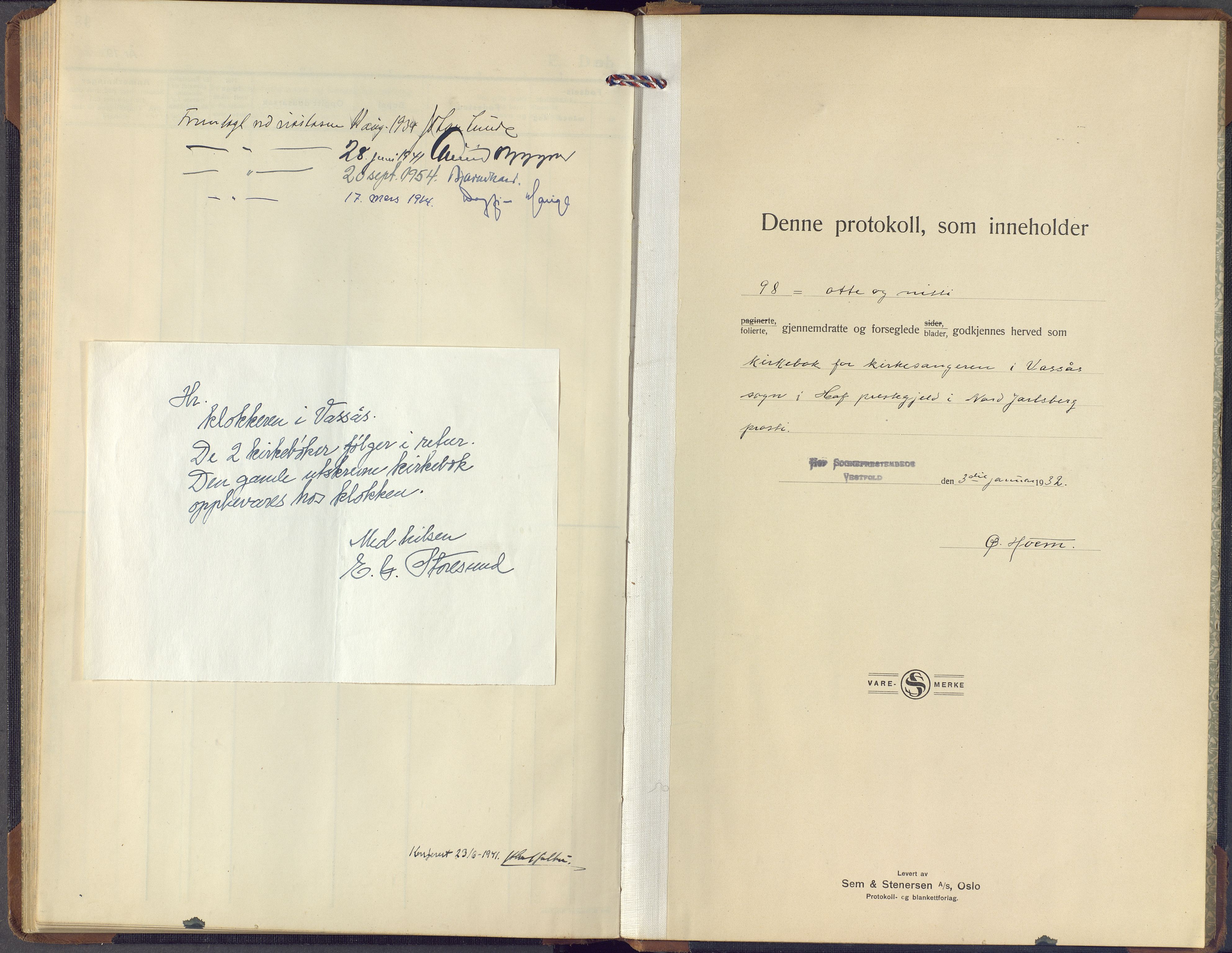 Hof kirkebøker, AV/SAKO-A-64/F/Fb/L0002: Parish register (official) no. II 2, 1932-1959