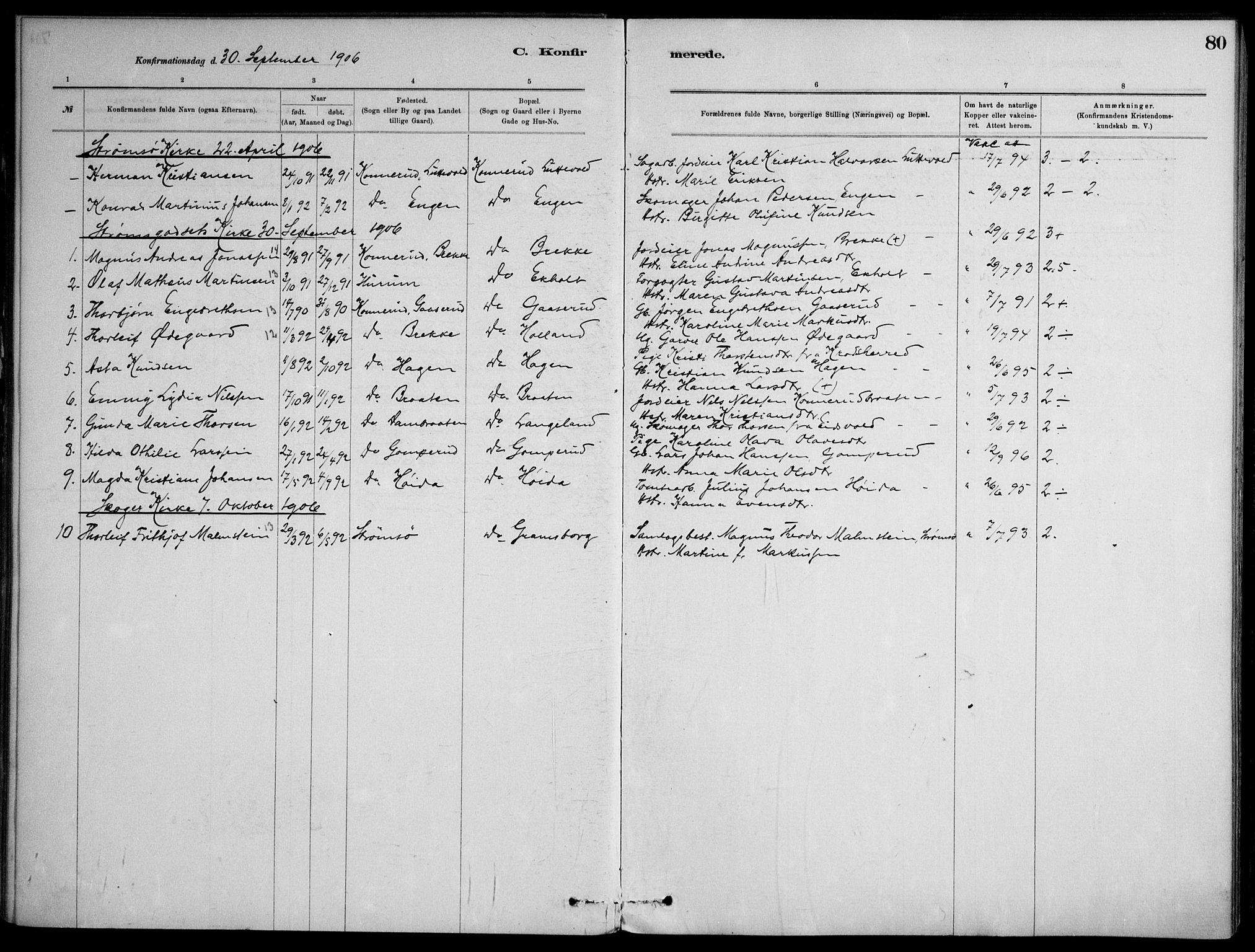 Skoger kirkebøker, AV/SAKO-A-59/F/Fb/L0001: Parish register (official) no. II 1, 1885-1913, p. 80