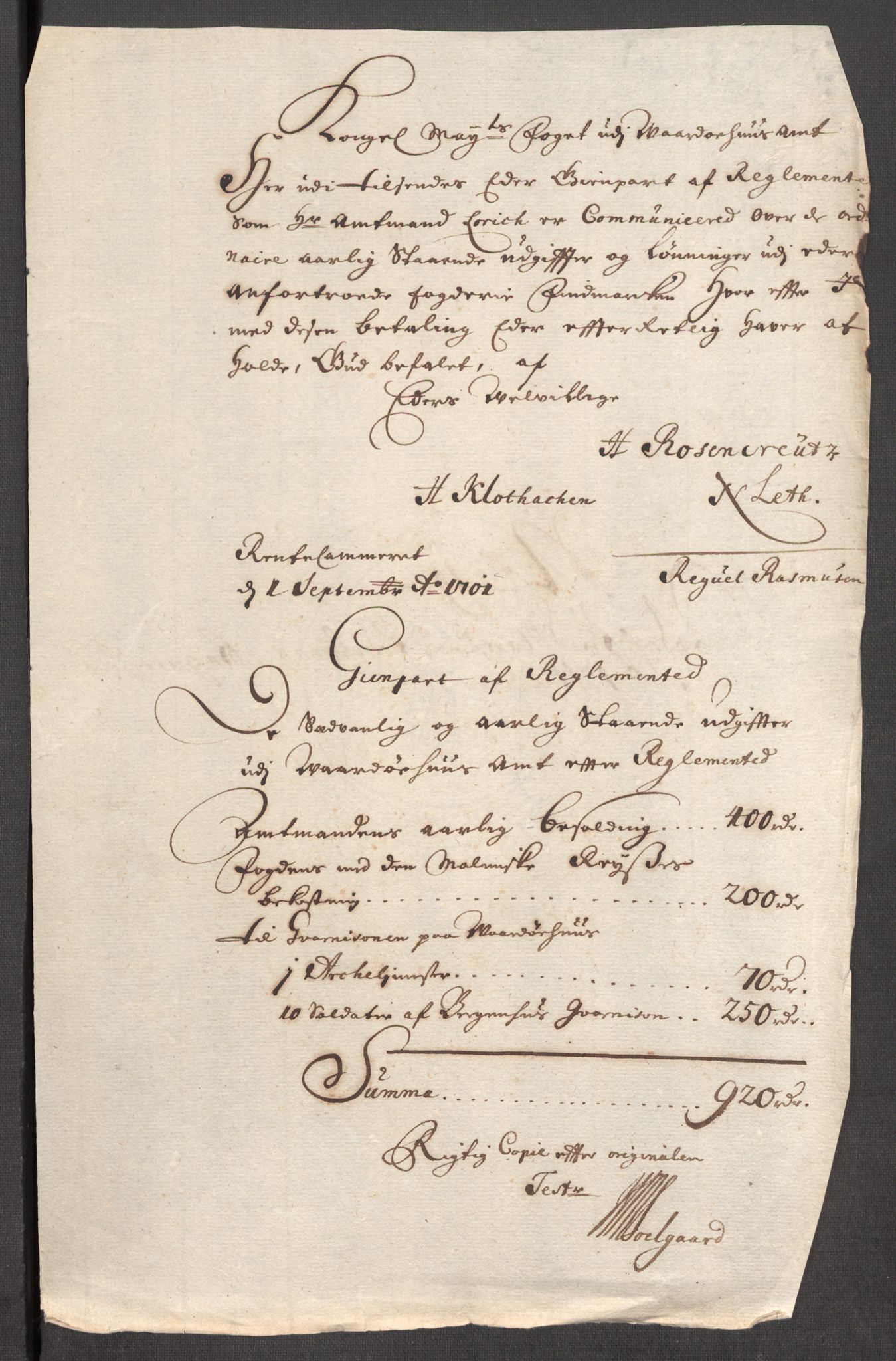 Rentekammeret inntil 1814, Reviderte regnskaper, Fogderegnskap, AV/RA-EA-4092/R69/L4855: Fogderegnskap Finnmark/Vardøhus, 1709-1712, p. 494