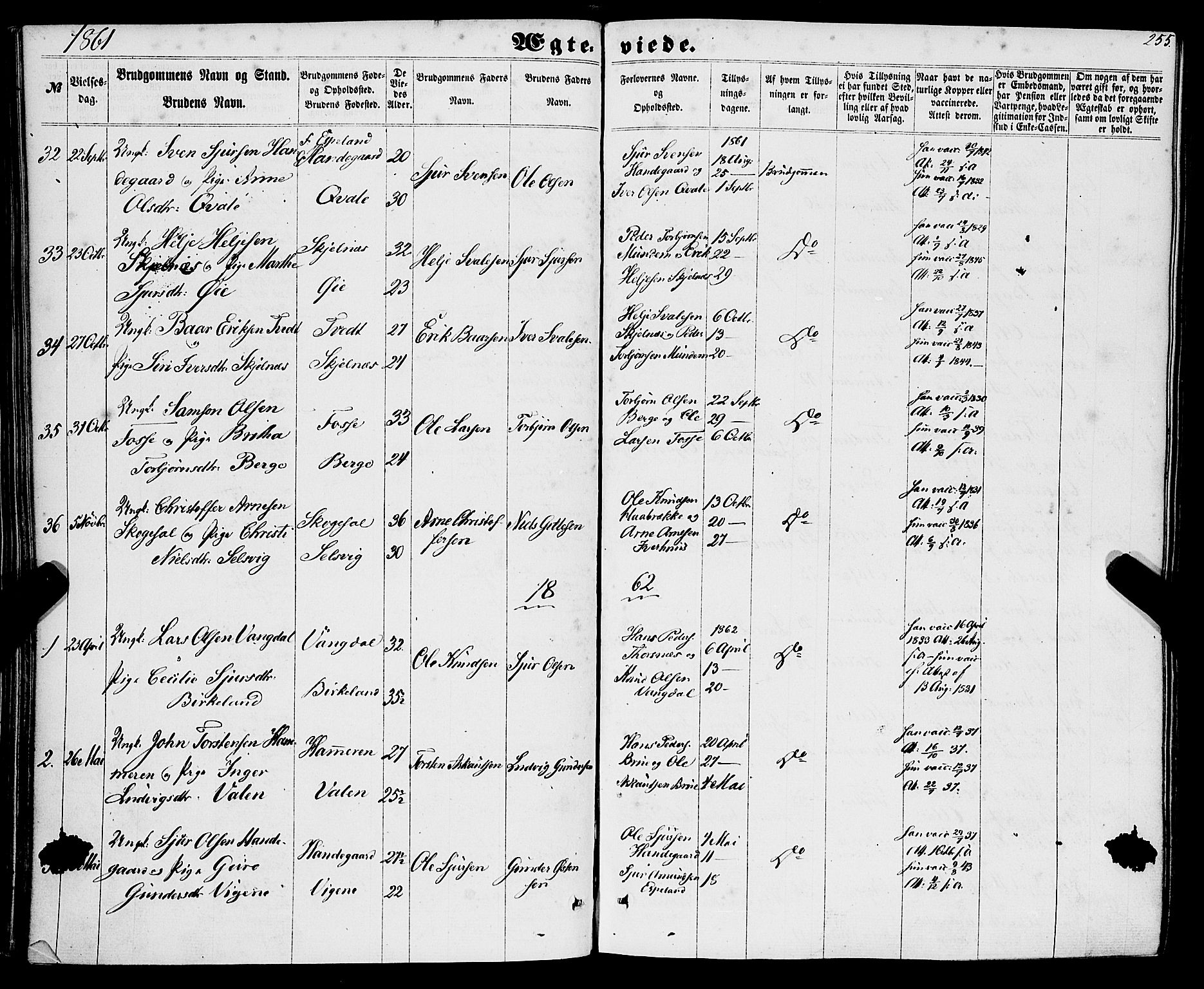 Strandebarm sokneprestembete, AV/SAB-A-78401/H/Haa: Parish register (official) no. A 8, 1858-1872, p. 255