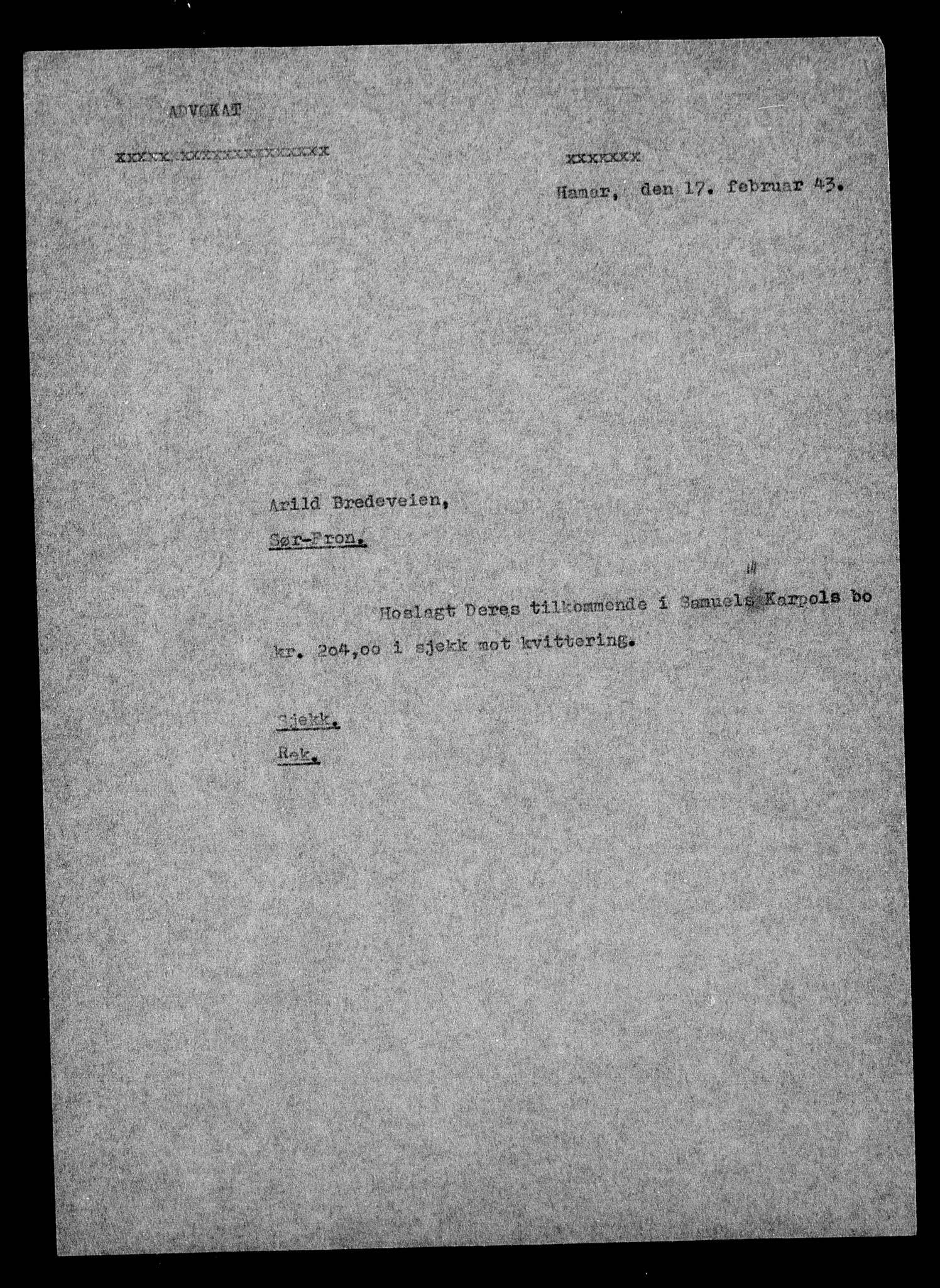 Justisdepartementet, Tilbakeføringskontoret for inndratte formuer, AV/RA-S-1564/H/Hc/Hcc/L0949: --, 1945-1947, p. 779