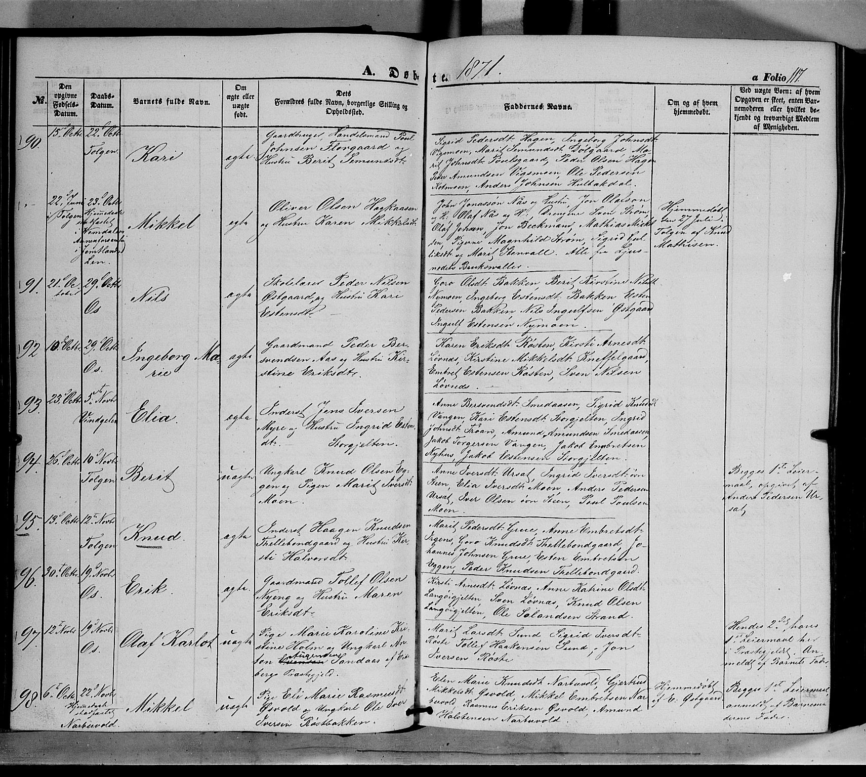 Tolga prestekontor, AV/SAH-PREST-062/K/L0006: Parish register (official) no. 6, 1852-1876, p. 117