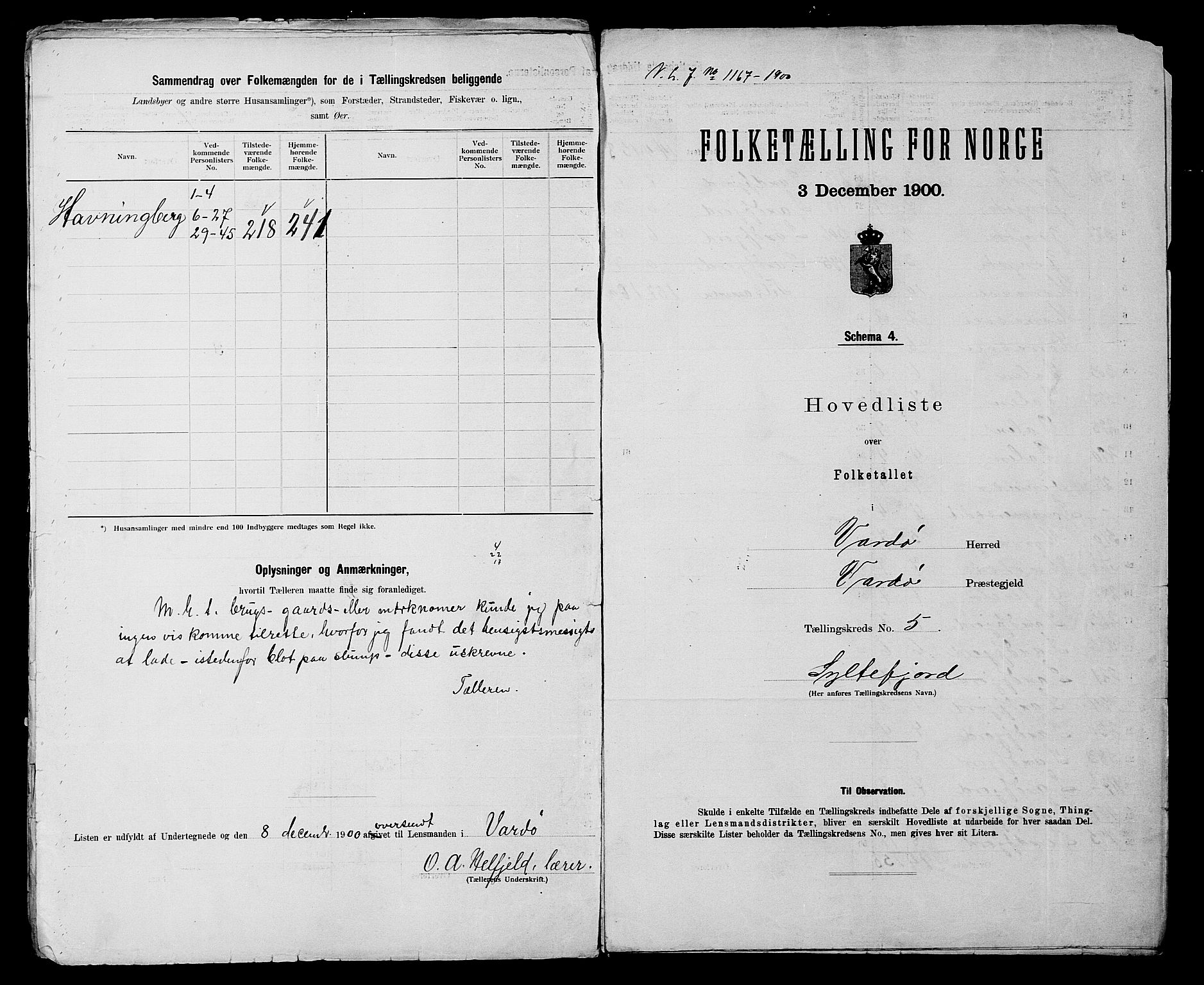 SATØ, 1900 census for Vardø, 1900, p. 12