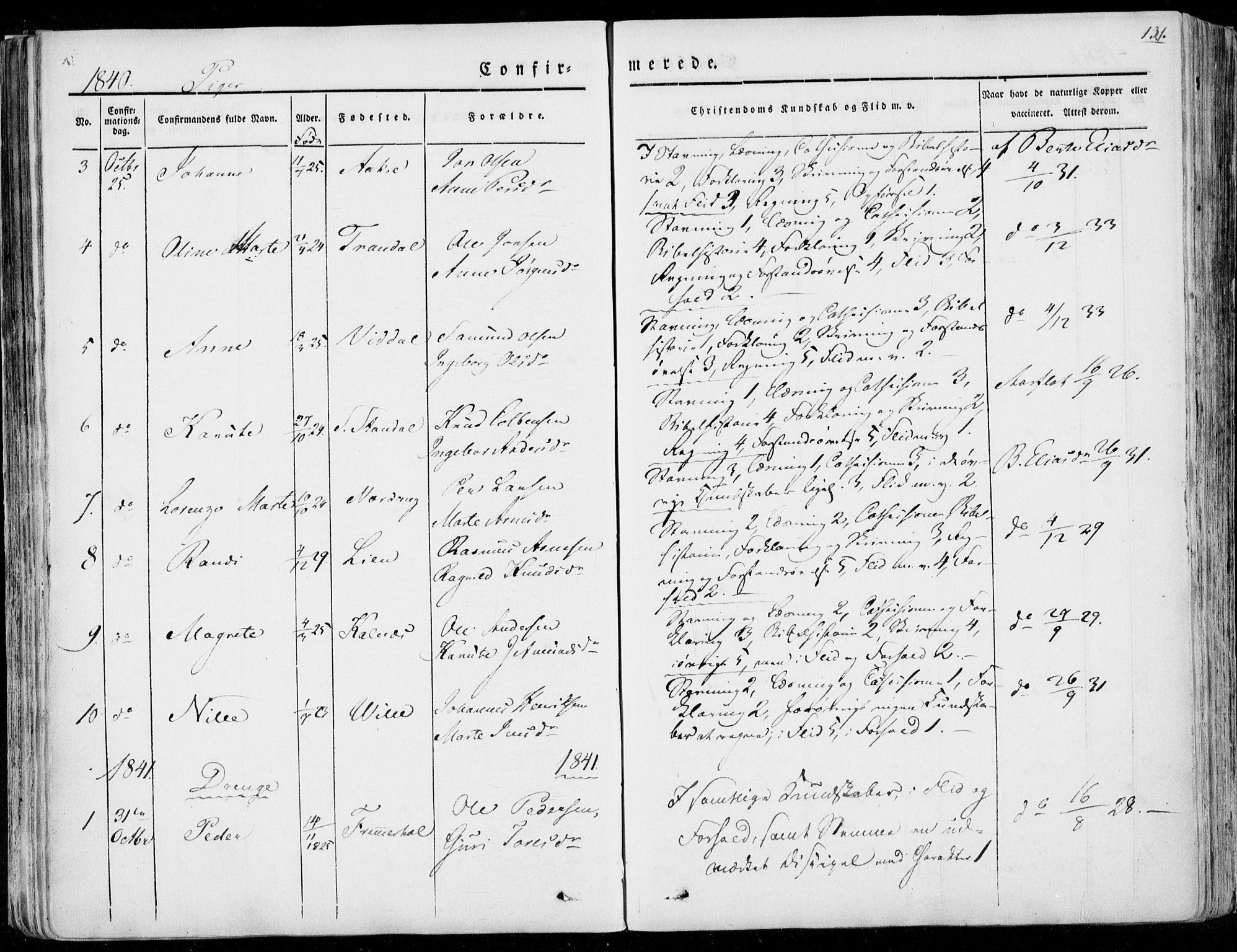 Ministerialprotokoller, klokkerbøker og fødselsregistre - Møre og Romsdal, AV/SAT-A-1454/515/L0208: Parish register (official) no. 515A04, 1830-1846, p. 131